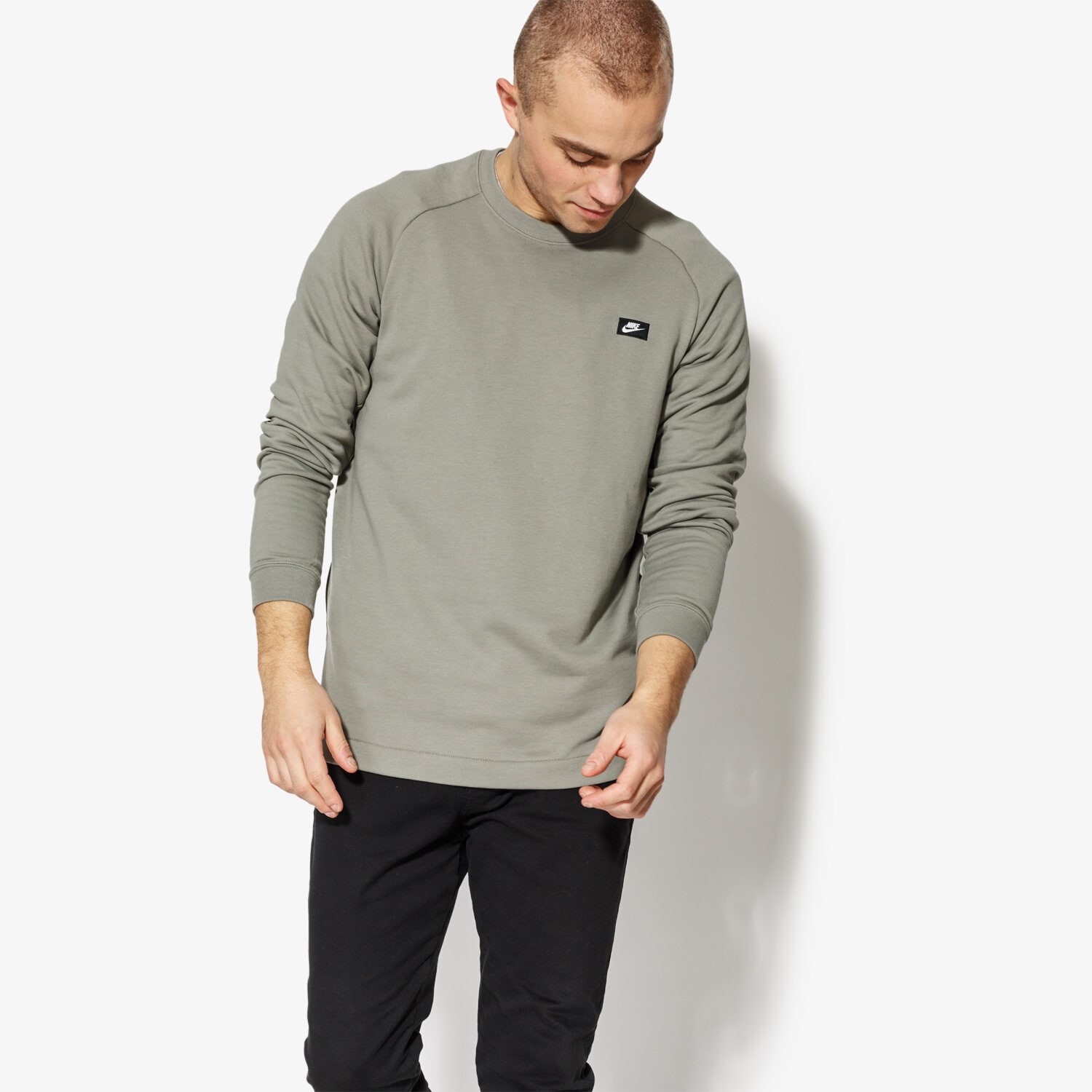 pánská mikina NIKE MIKINA M NSW MODERN CRW FT 805126-004 ZELENÁ