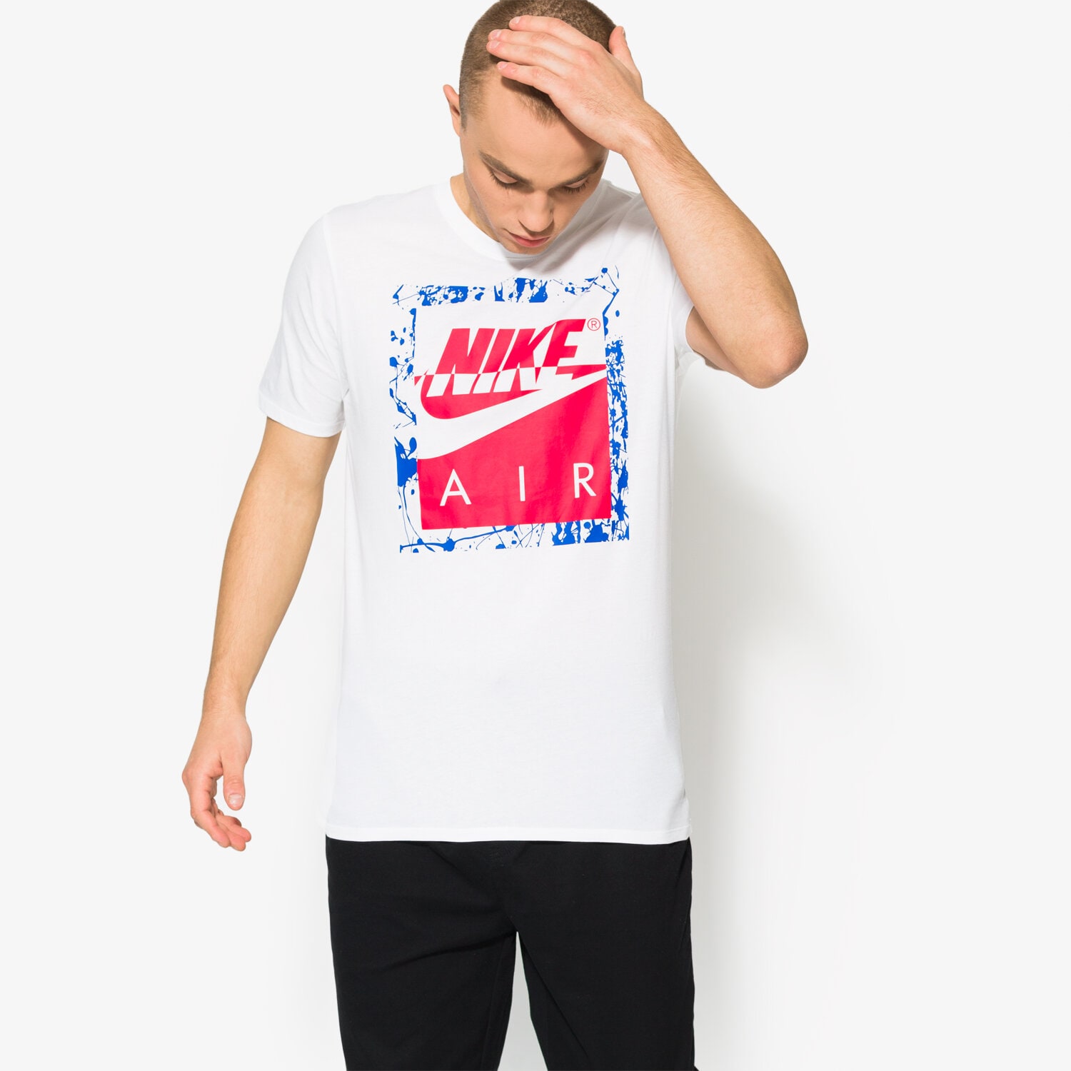 pánské tričko NIKE TRIČKO SS M NSW TEE DRPTL AF1 1 942452-100 BÍLÁ
