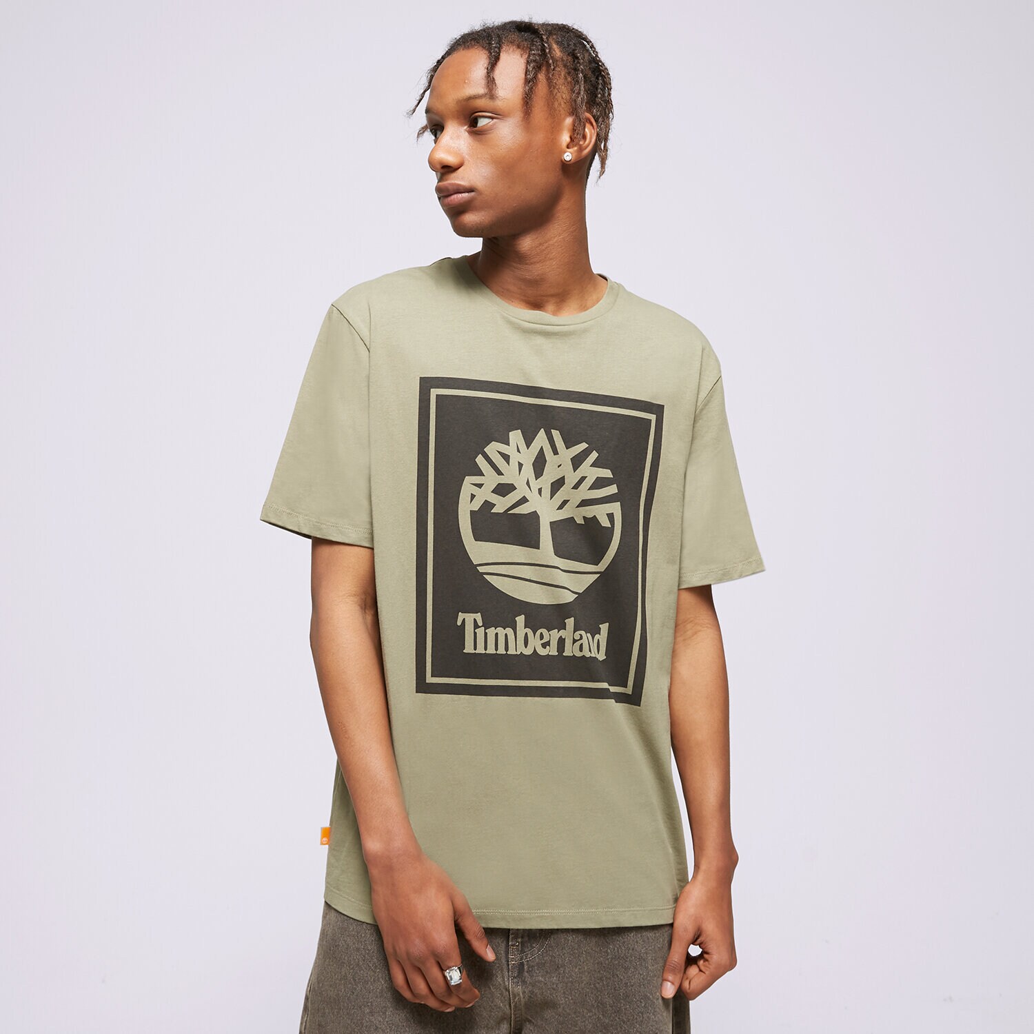 pánské tričko TIMBERLAND TRIČKO SS FRONT STACK TB0A6CBTCN81 KHAKI