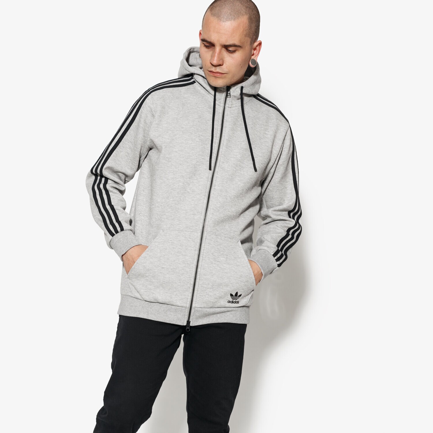 pánská mikina ADIDAS MIKINA CURATED FZ CW2528 ŠEDÁ