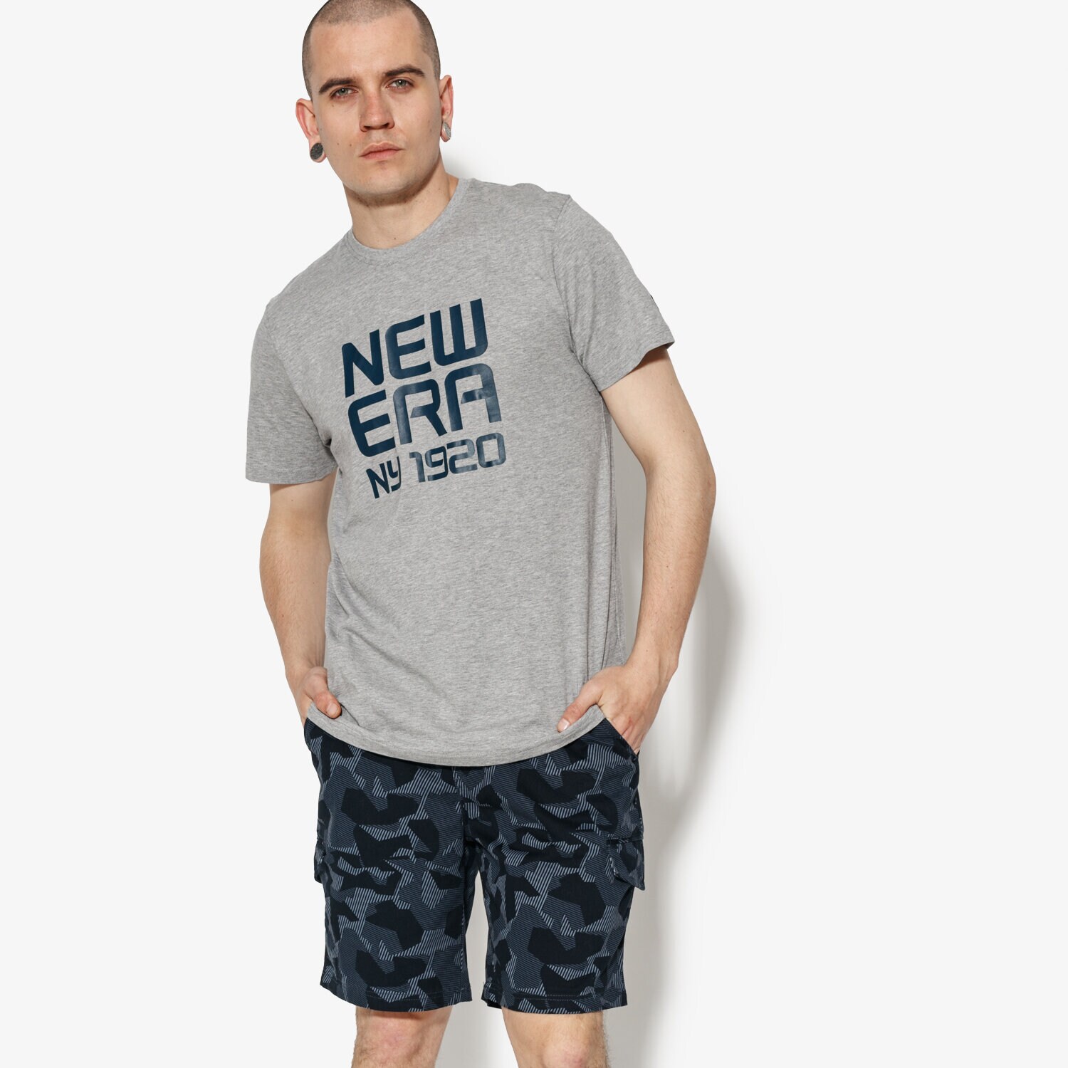 pánské tričko NEW ERA TRIČKO SS CLASSIC LOGO TEE NE LGH 11593833 ŠEDÁ