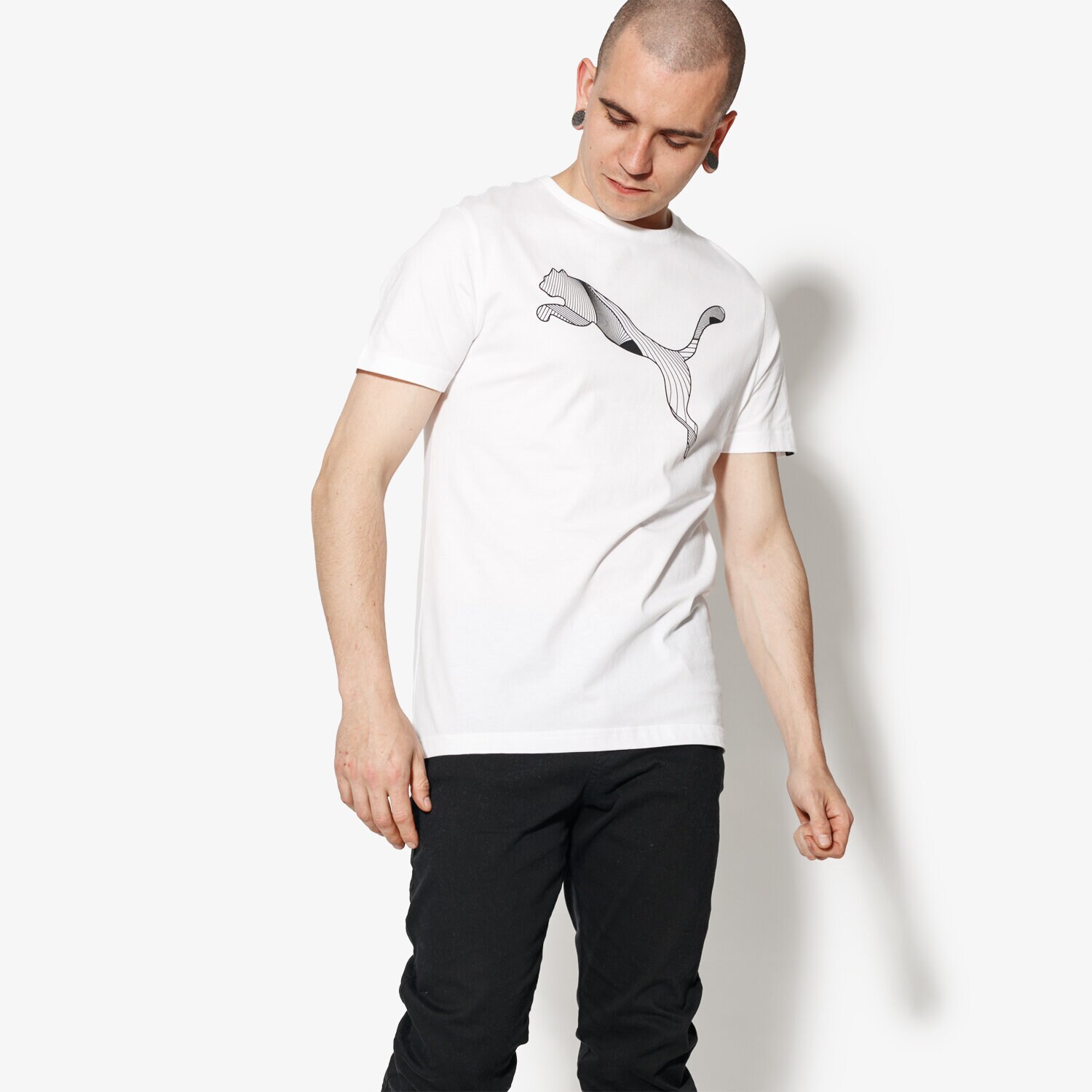 pánské tričko PUMA TRIČKO SS CAT LOGO TEE 59487602 BÍLÁ