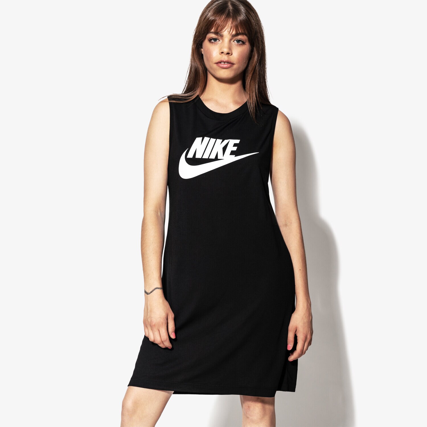 dámské šaty NIKE ŠATY W NSW TOP DRSS HBR SSNL 883962-010 ČERNÁ
