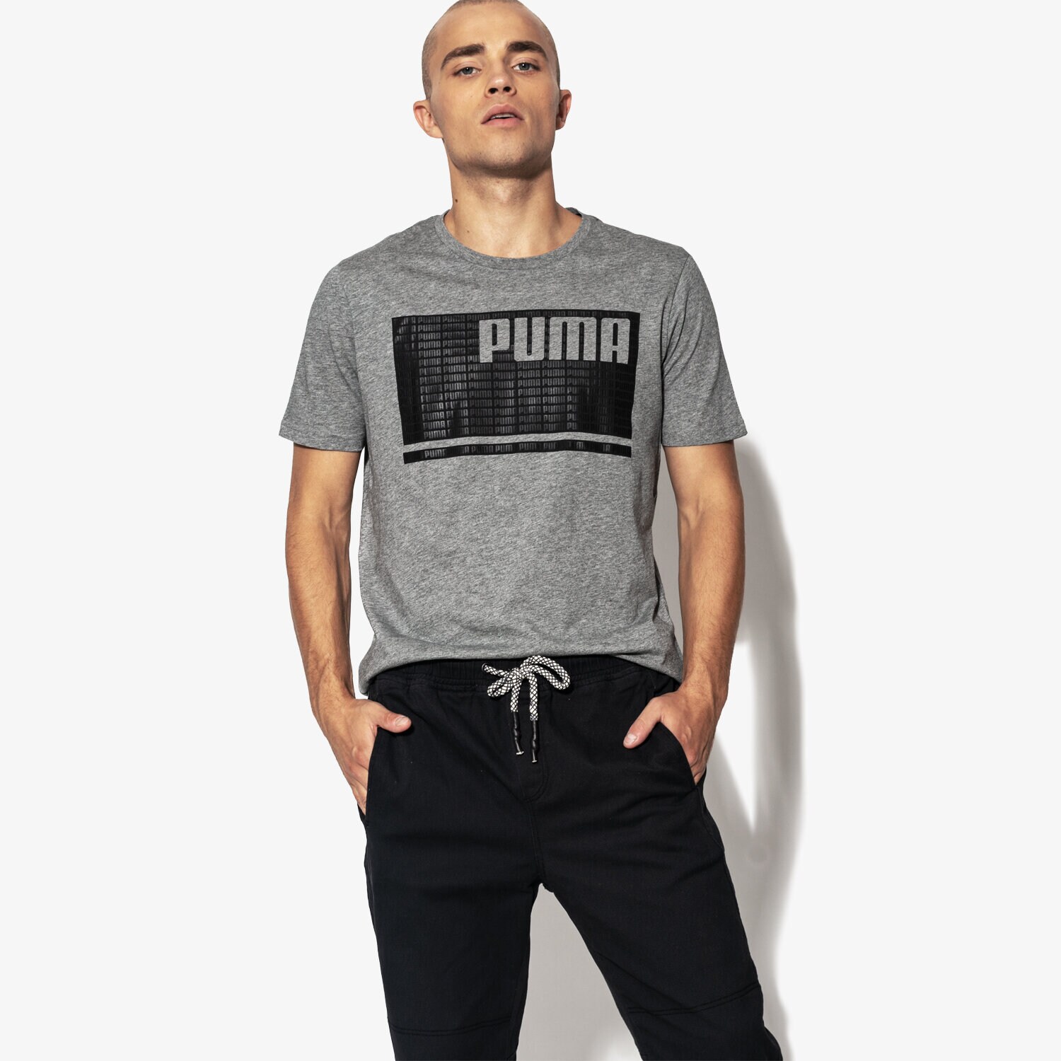 pánské tričko PUMA TRIČKO SS SUMMER REBEL TEE 85010103 ŠEDÁ