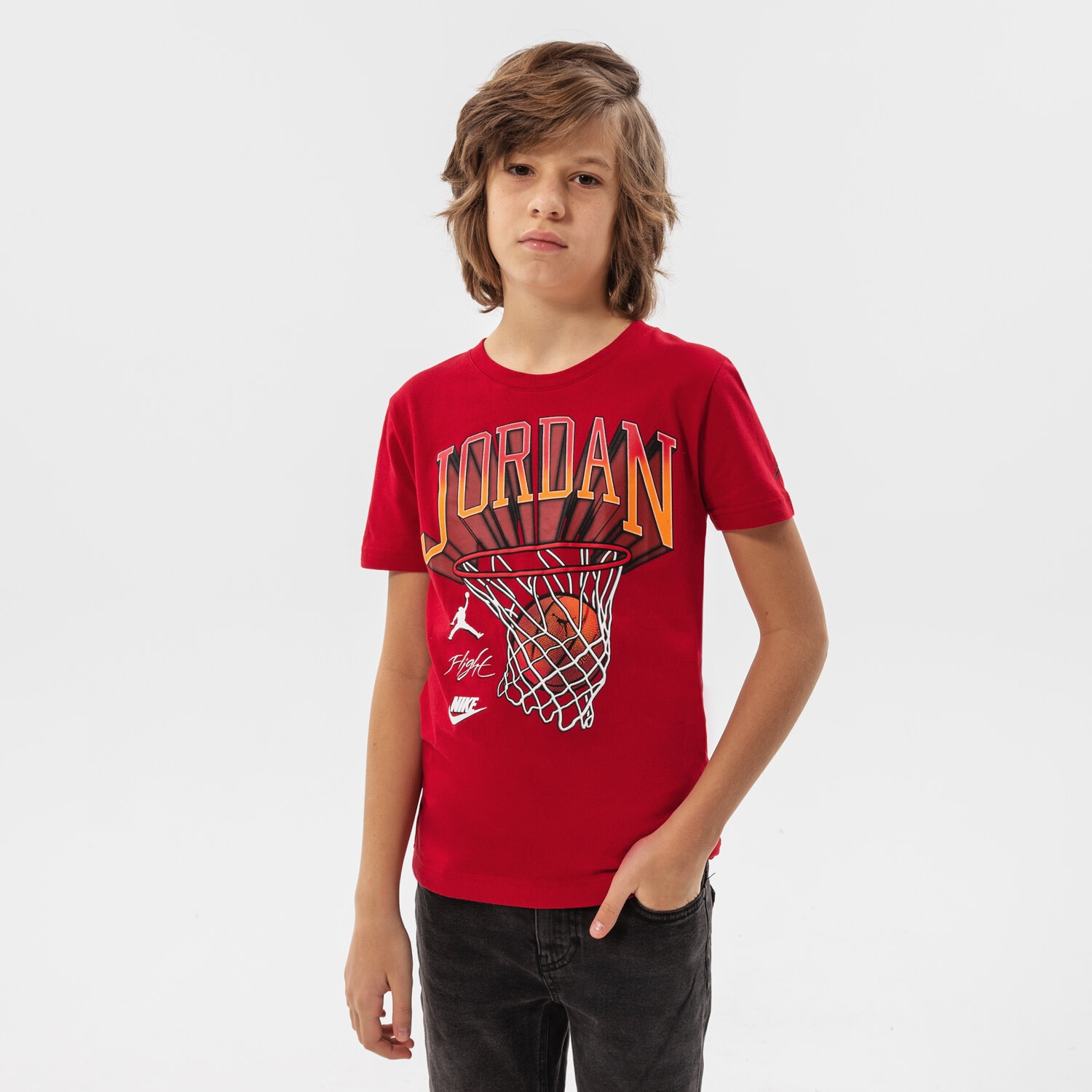 dětské tričko JORDAN TRIČKO JORDAN HOOP STYLE SS TEE BOY 95B231-R78 ČERVENÁ