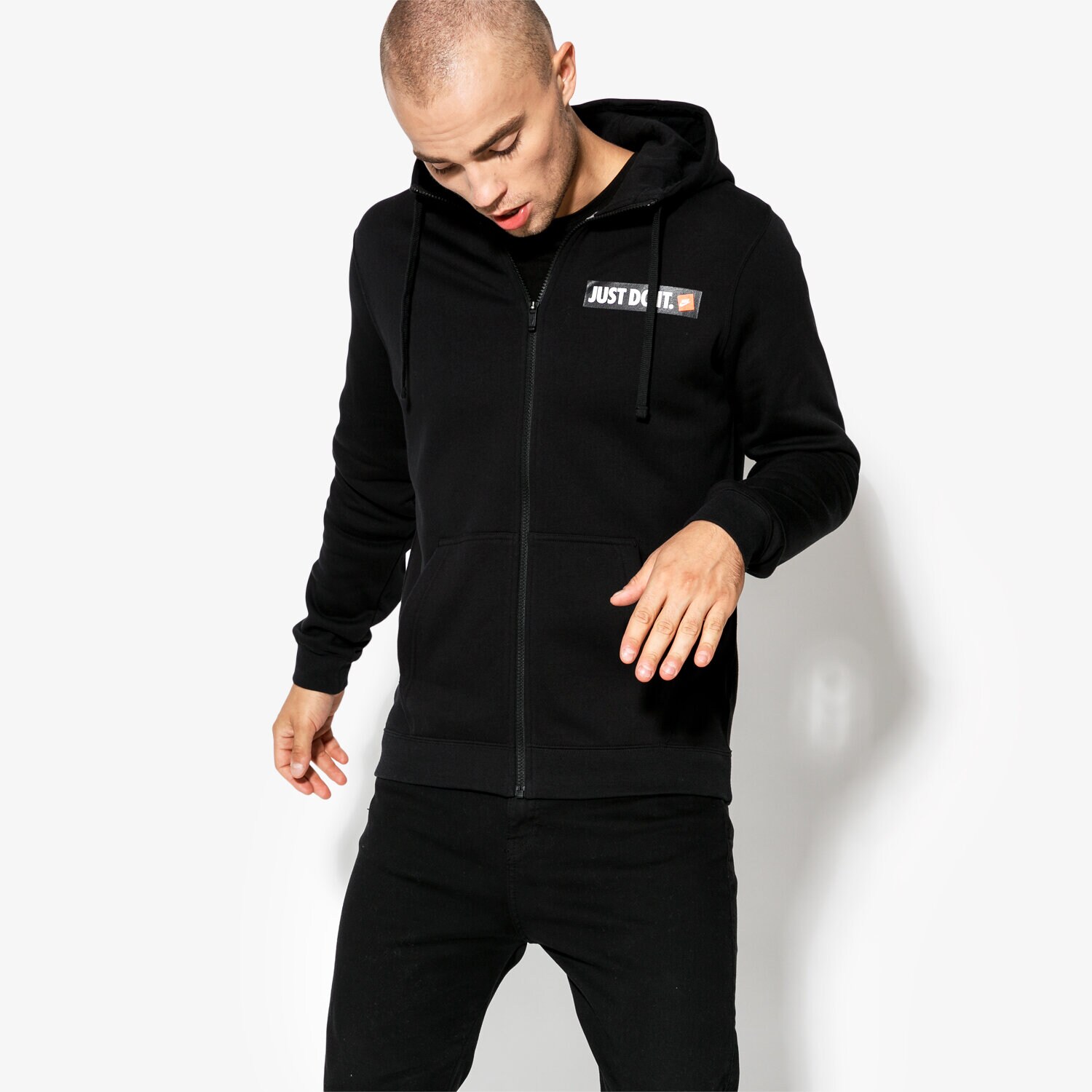 pánská mikina NIKE MIKINA M NSW HOODIE FZ FLC HBR 928703-010 ČERNÁ
