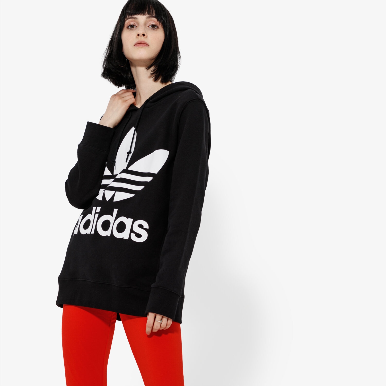 dámská mikina ADIDAS MIKINA TREFOIL HOODIE ADICOLOR CE2408 ČERNÁ