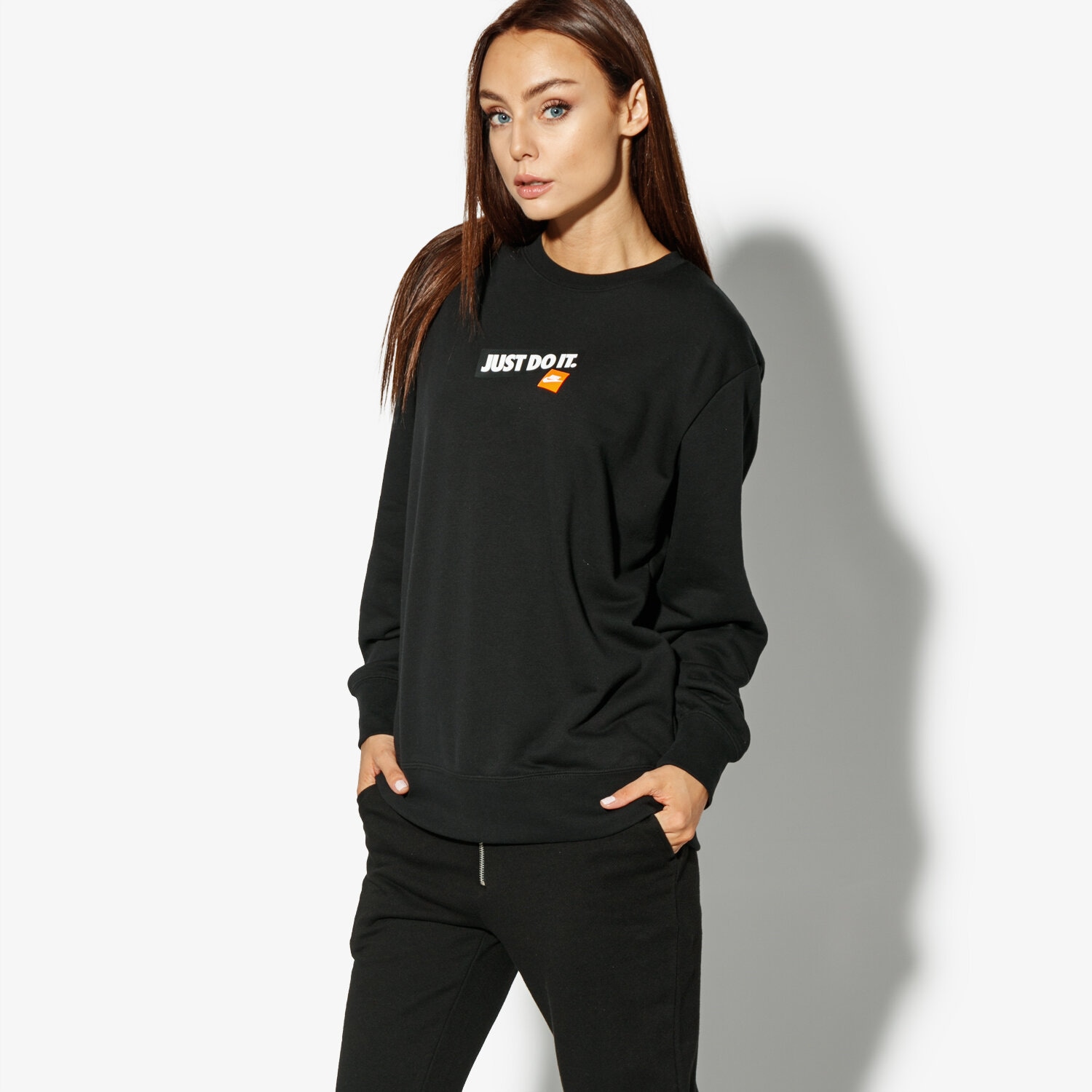 dámská mikina NIKE MIKINA W NSW CREW FLC JDI AQ0243-010 ČERNÁ