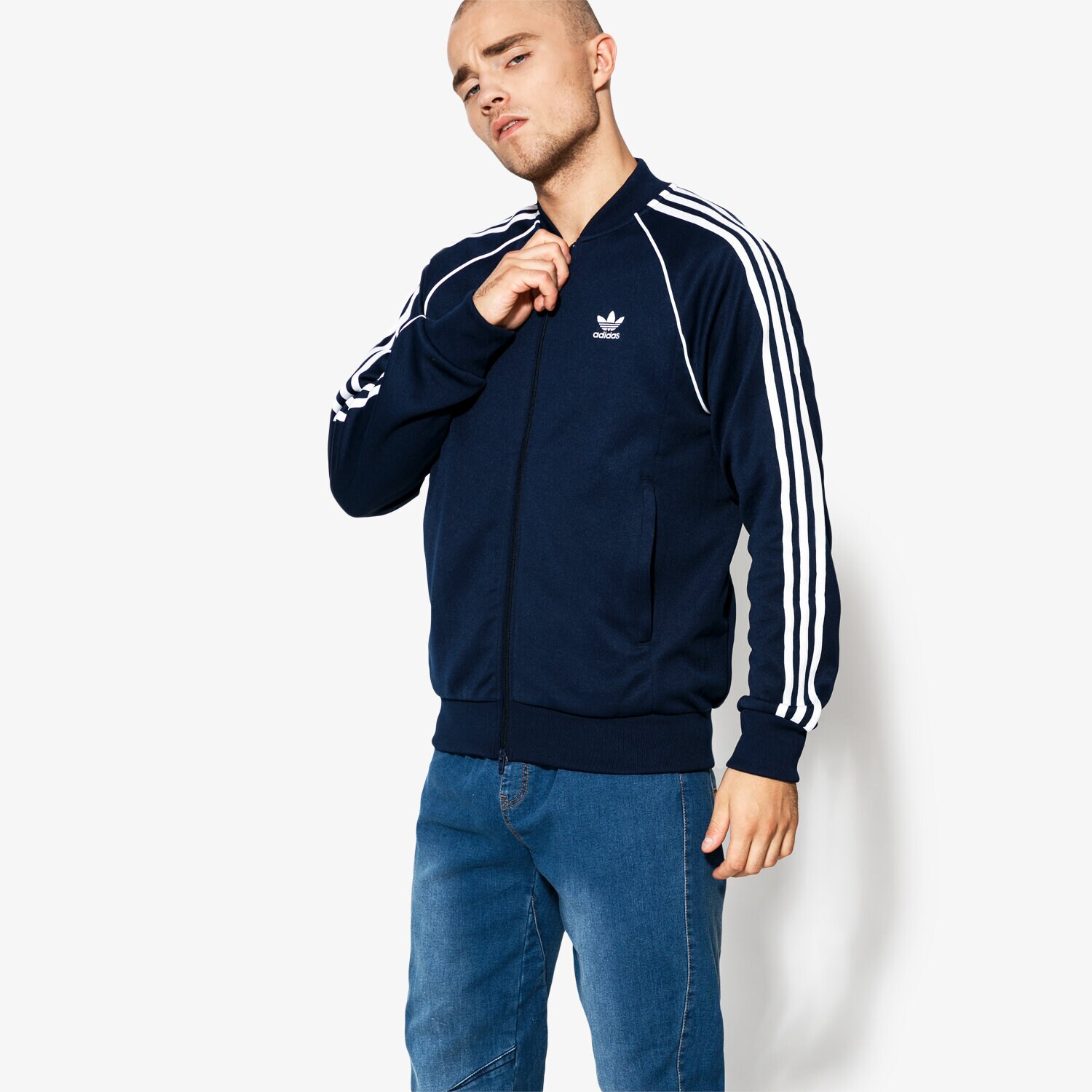 pánská mikina ADIDAS MIKINA SST TT ADICOLOR DH5822 TMAVOMODRÁ