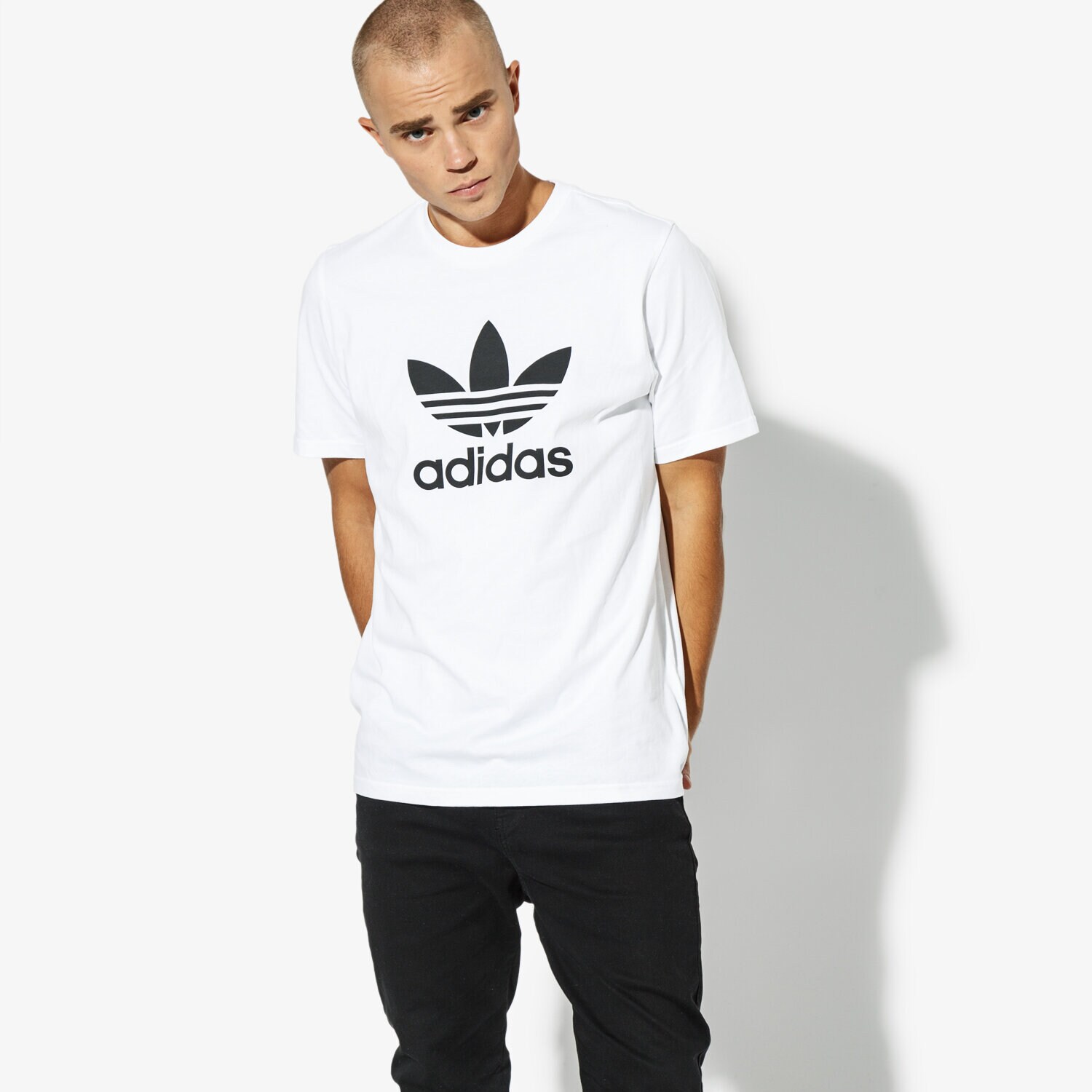 pánské tričko ADIDAS TRIČKO SS TREFOIL TRIČKO ADICOLOR CW0710 BÍLÁ
