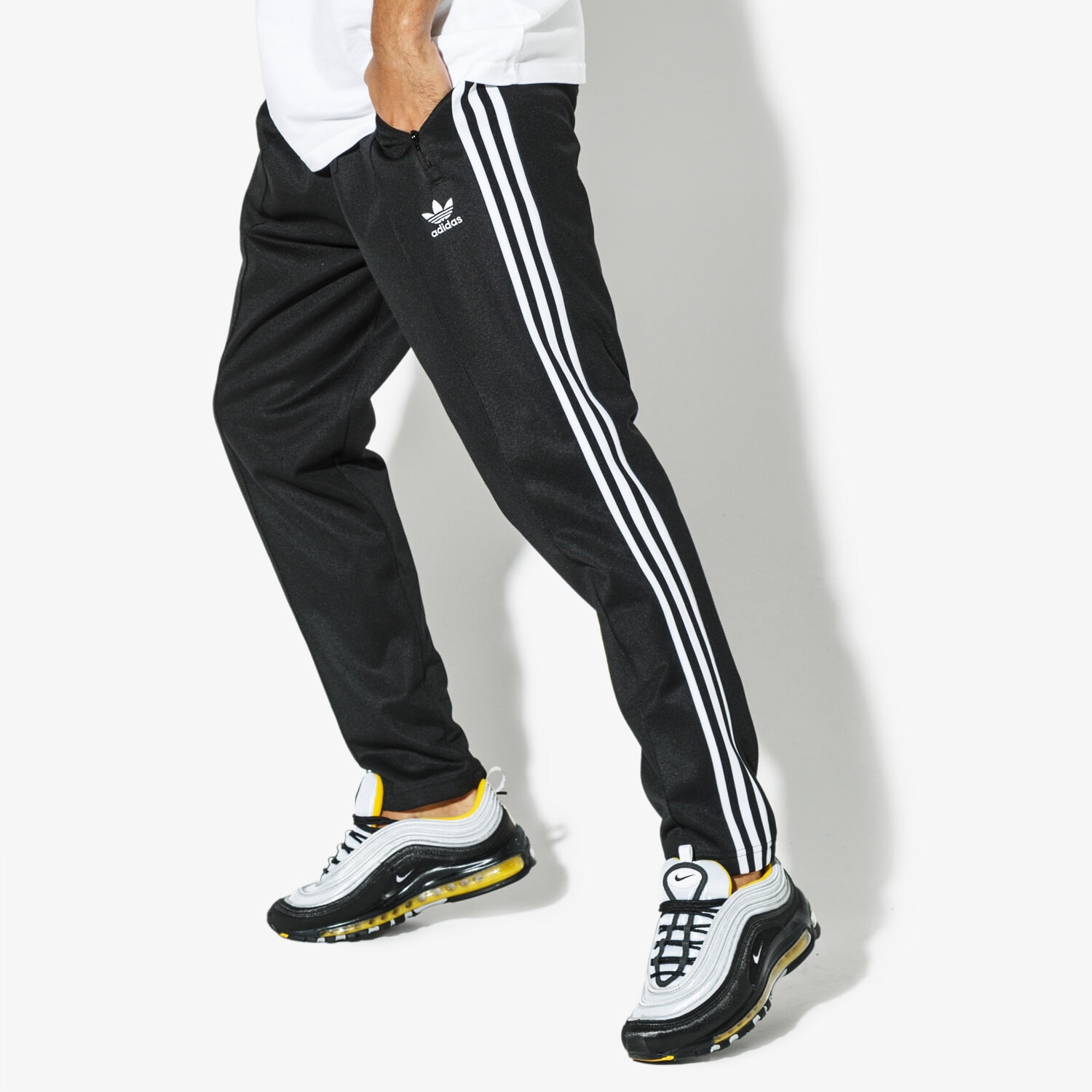 pánské kalhoty ADIDAS KALHOTY  BECKENBAUER TP ADICOLOR CW1269 ČERNÁ