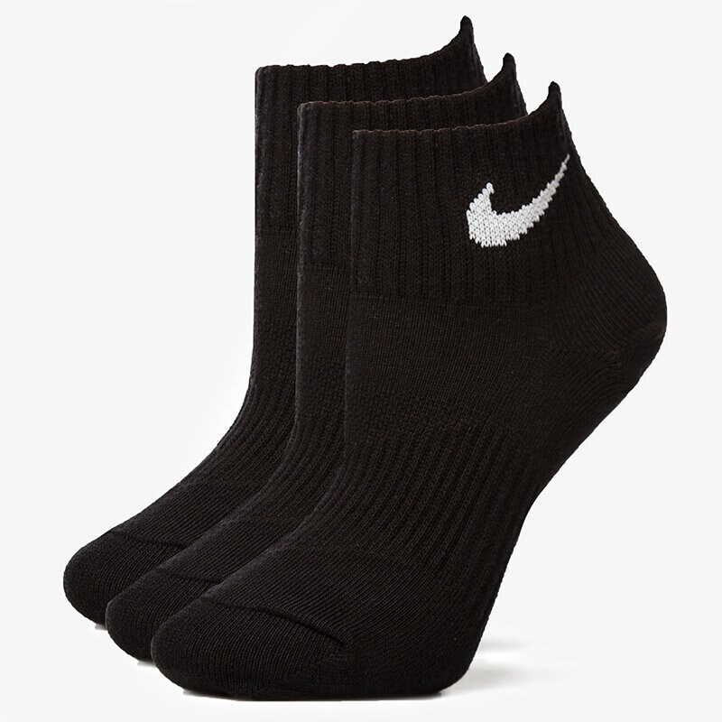 dámské ponožky NIKE PONOŽKY 3PPK QUARTER LIGHTWEIGHT SX4706001 ČERNÁ