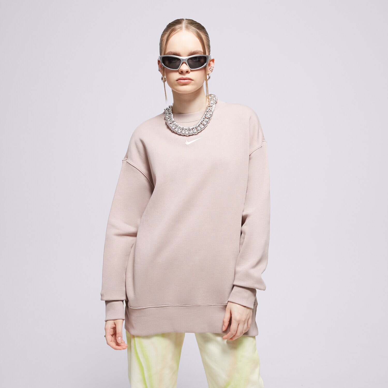 dámská mikina NIKE MIKINA W NSW PHNX FLC OS CREW DQ5733-272 RŮŽOVÁ