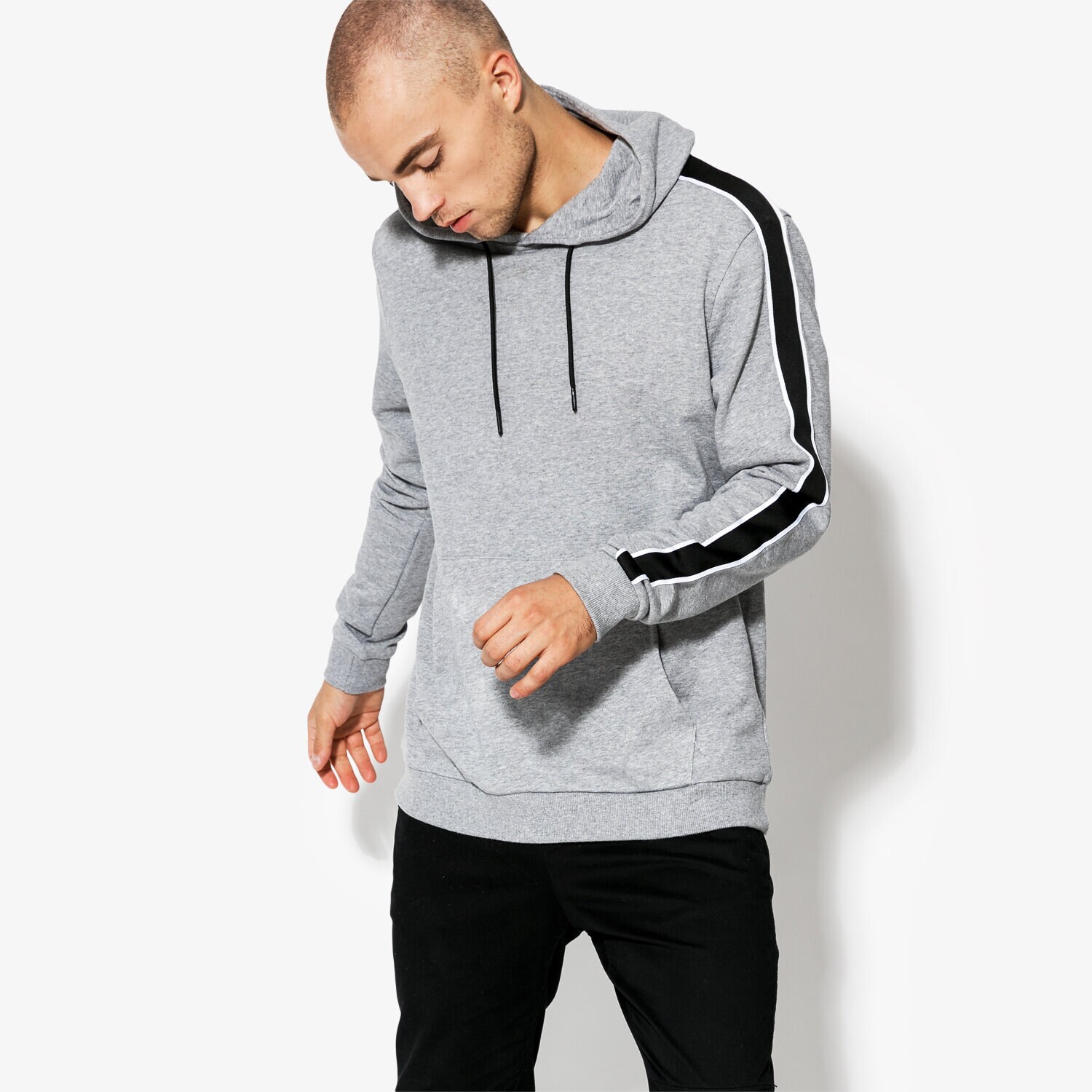 pánská mikina CONFRONT MIKINA STRIPE CF38BLM17001 ŠEDÁ