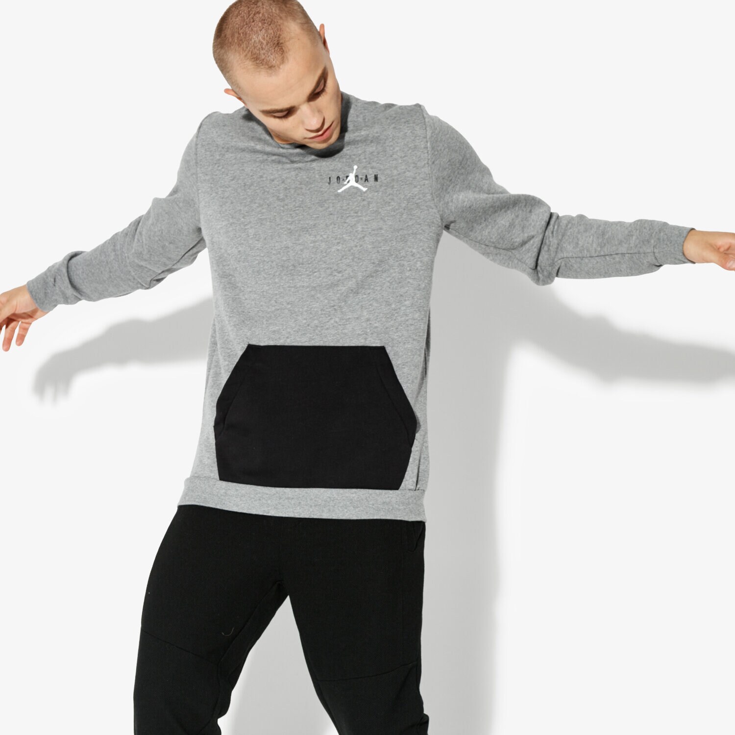 pánská mikina JORDAN MIKINA JUMPMAN AIR FLEECE CREW AA1457-091 ŠEDÁ