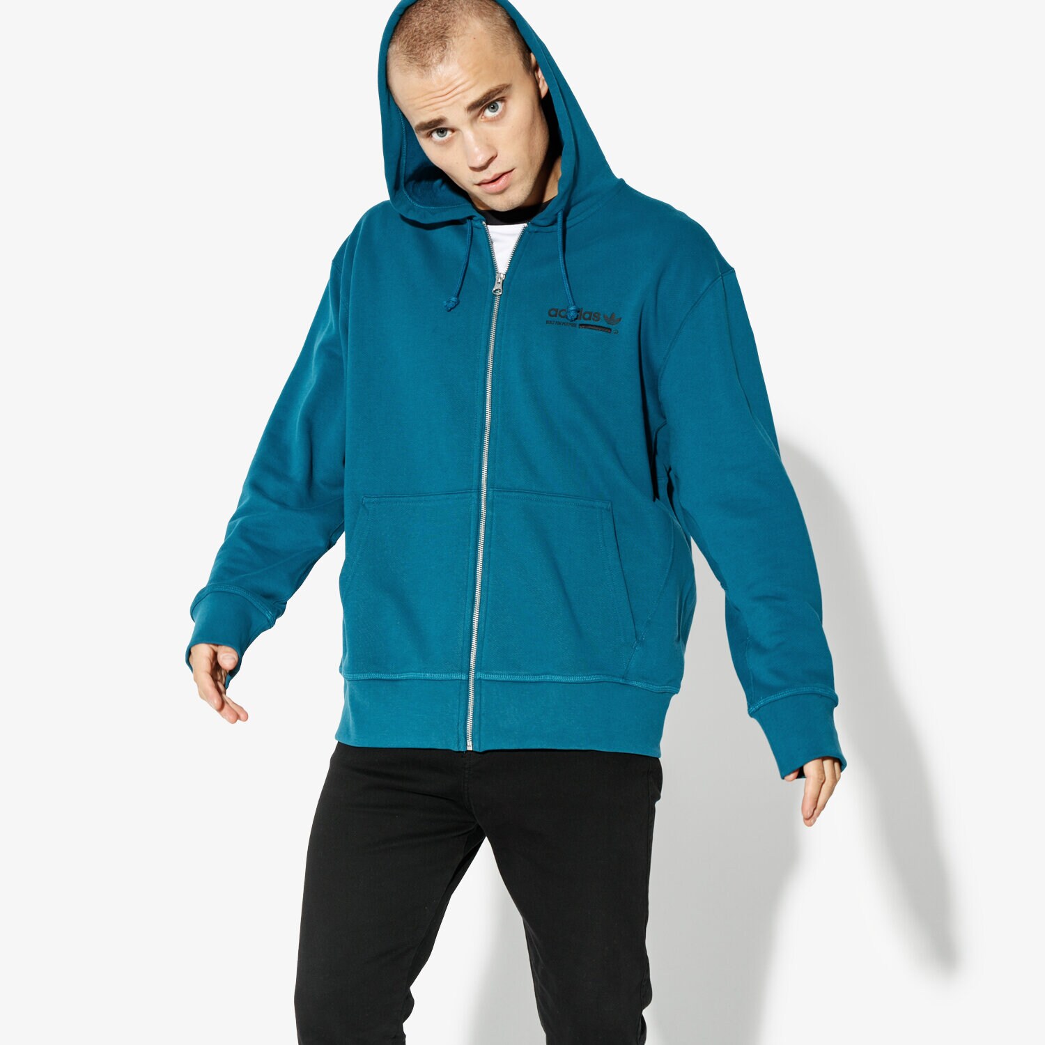 pánská mikina ADIDAS MIKINA KAVAL FZ HOODY ORIGINALS CORE DH4984 MODRÁ
