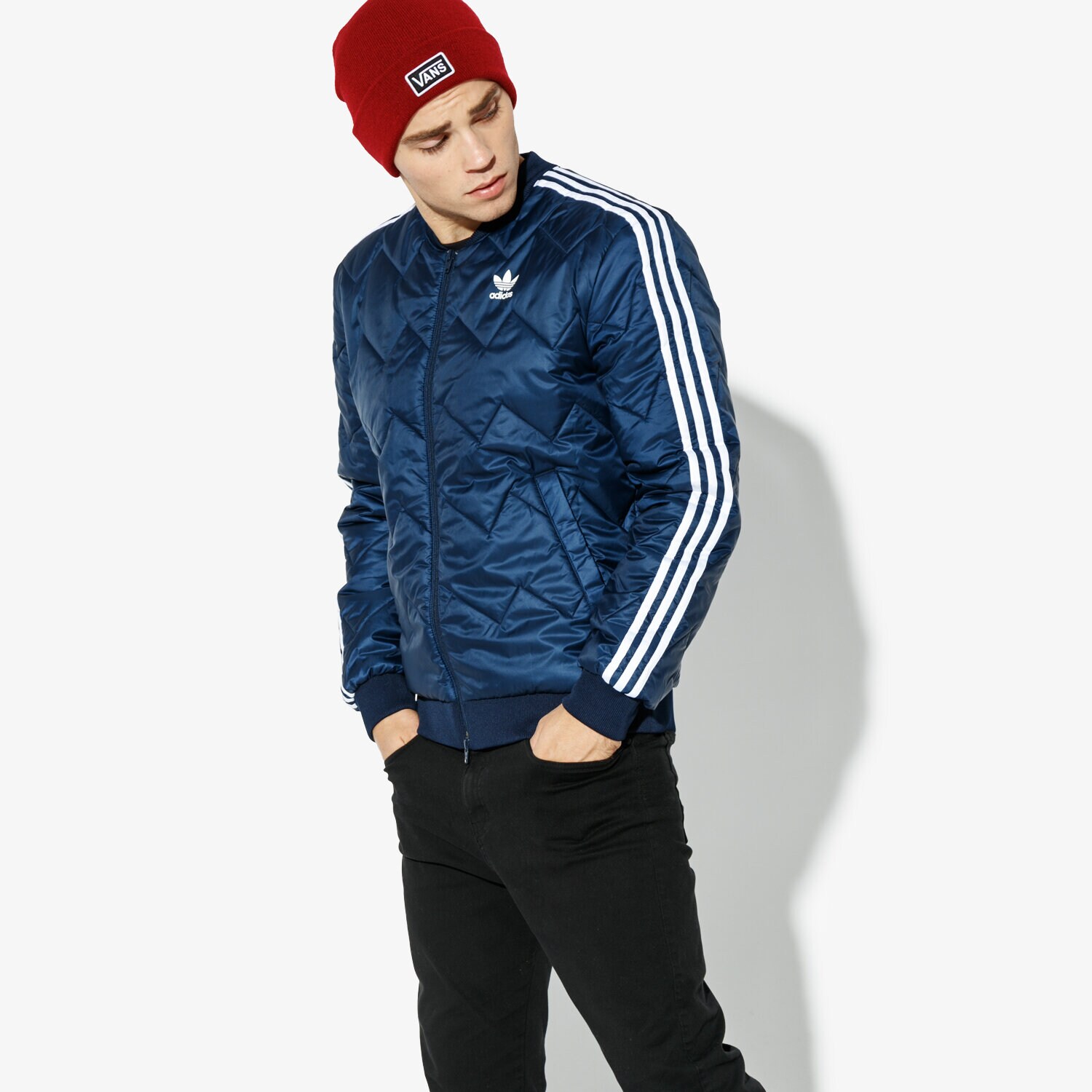 pánská zimní bunda ADIDAS BUNDA SST QUILTED WINTER DH5013 TMAVOMODRÁ