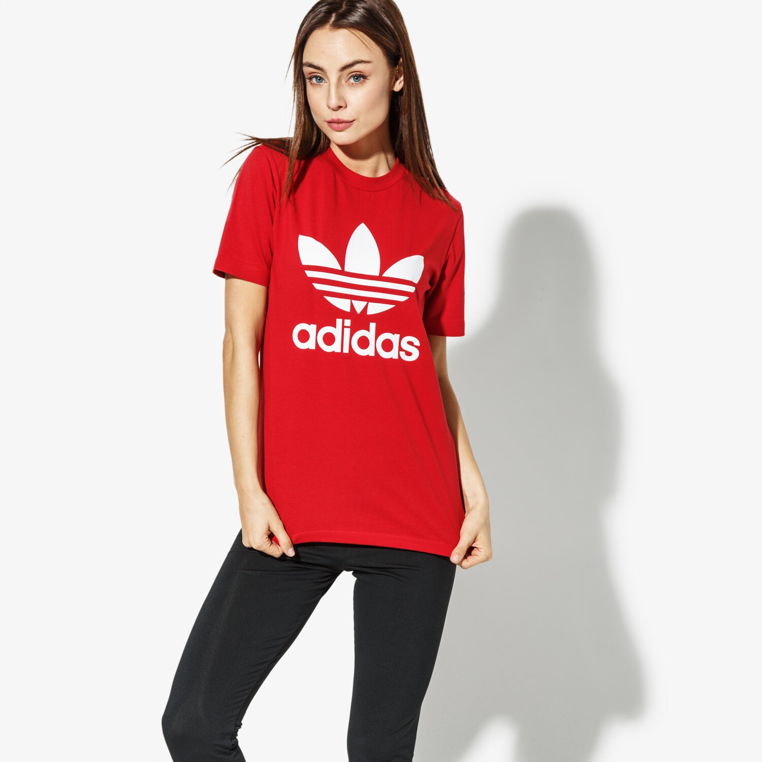 dámské tričko ADIDAS TRIČKO TREFOIL TEE ADICOLOR DH3172 ČERVENÁ