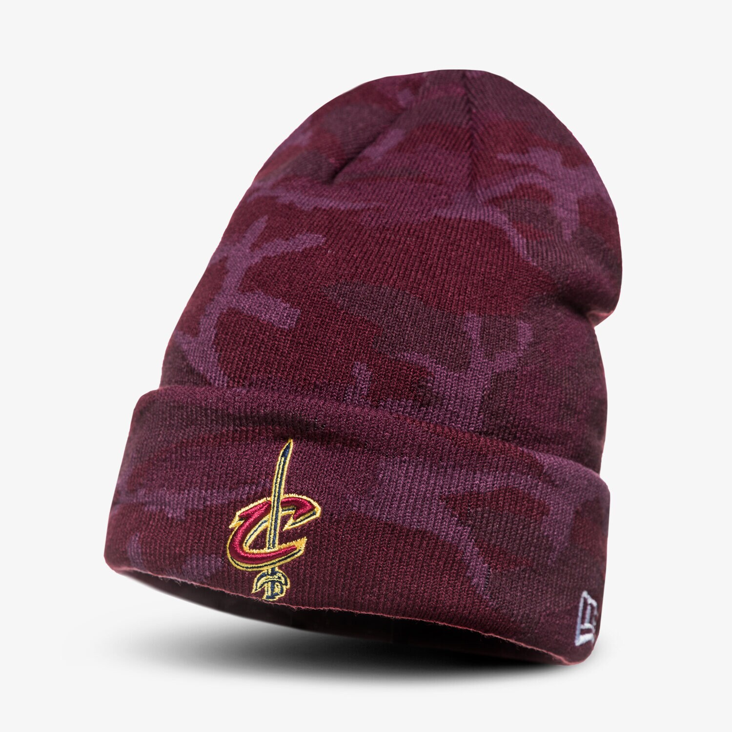 pánská čepice NEW ERA ČEPICE ZIMNÍ CAMO KNIT CLEVELAND CAVS CLEVELAND CAVA 80635847 BORDOVÁ