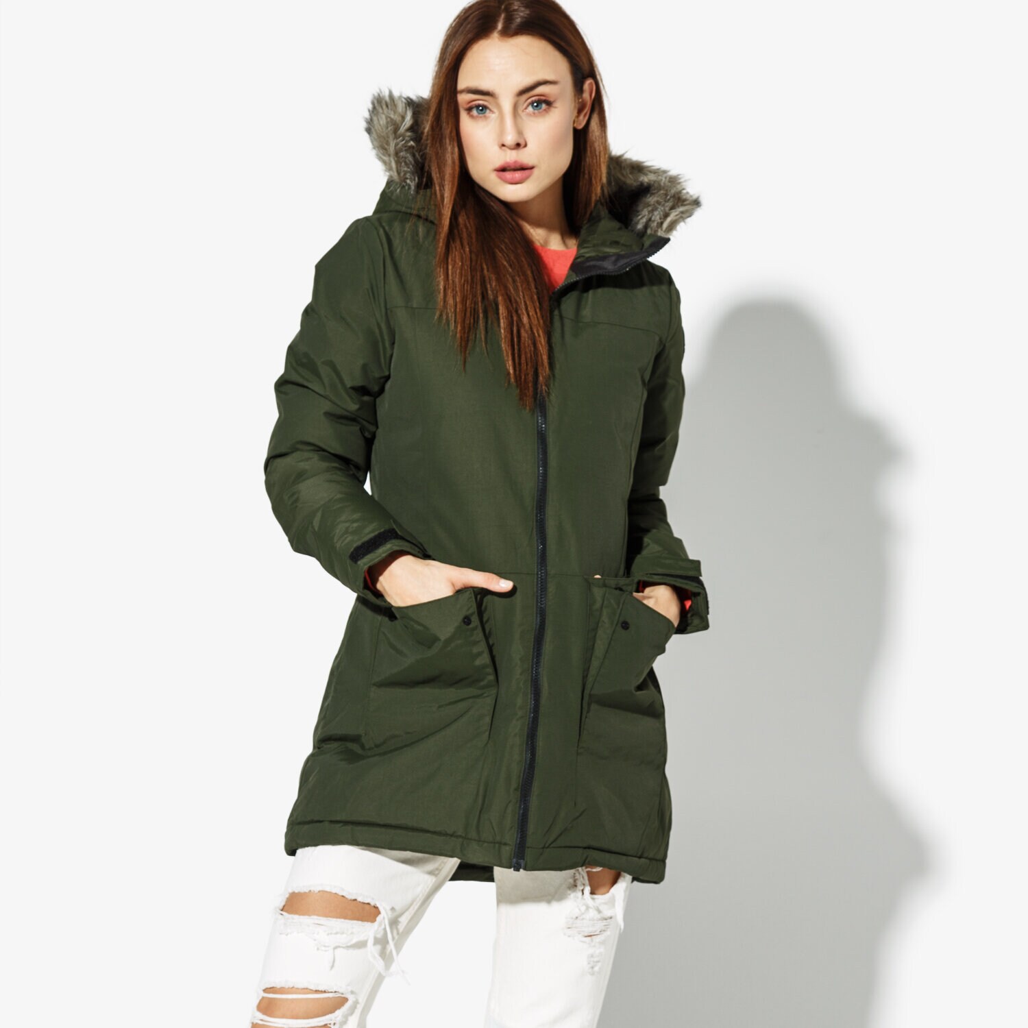 dámská zimní bunda ADIDAS BUNDA W XPLORIC PARKA SW INSULATION CY8600 KHAKI