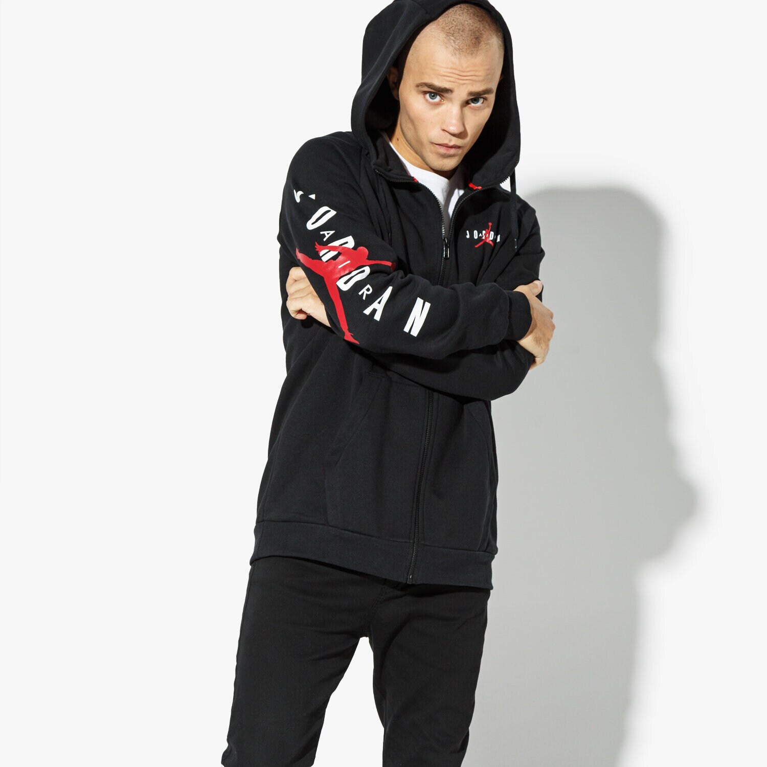pánská mikina JORDAN MIKINA JORDAN JUMPMAN AIR FLEECE FZ AH6240-011 ČERNÁ