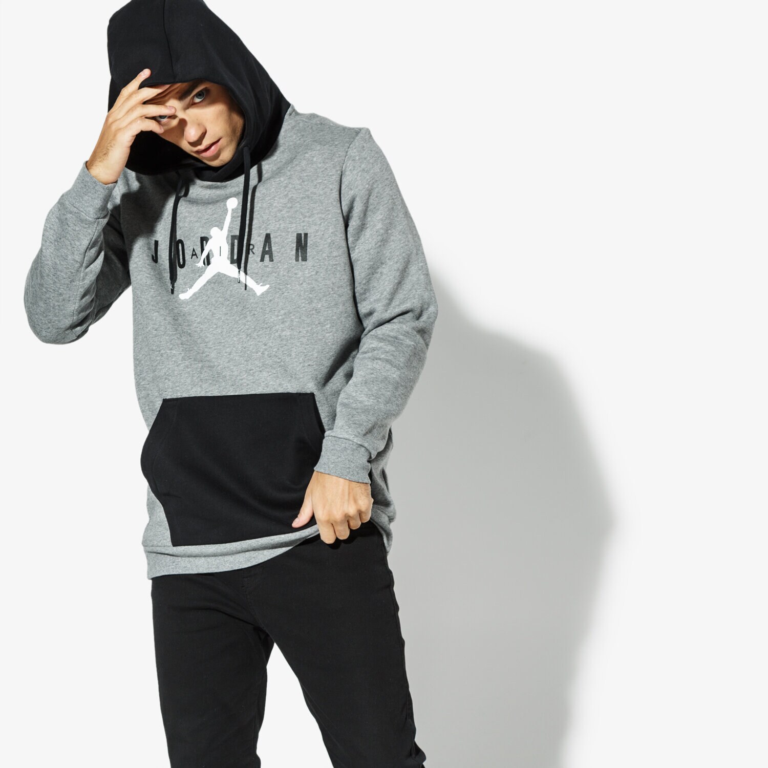 pánská mikina JORDAN MIKINA JORDAN JUMPMAN AIR FLEECE PO AA1451-091 ŠEDÁ
