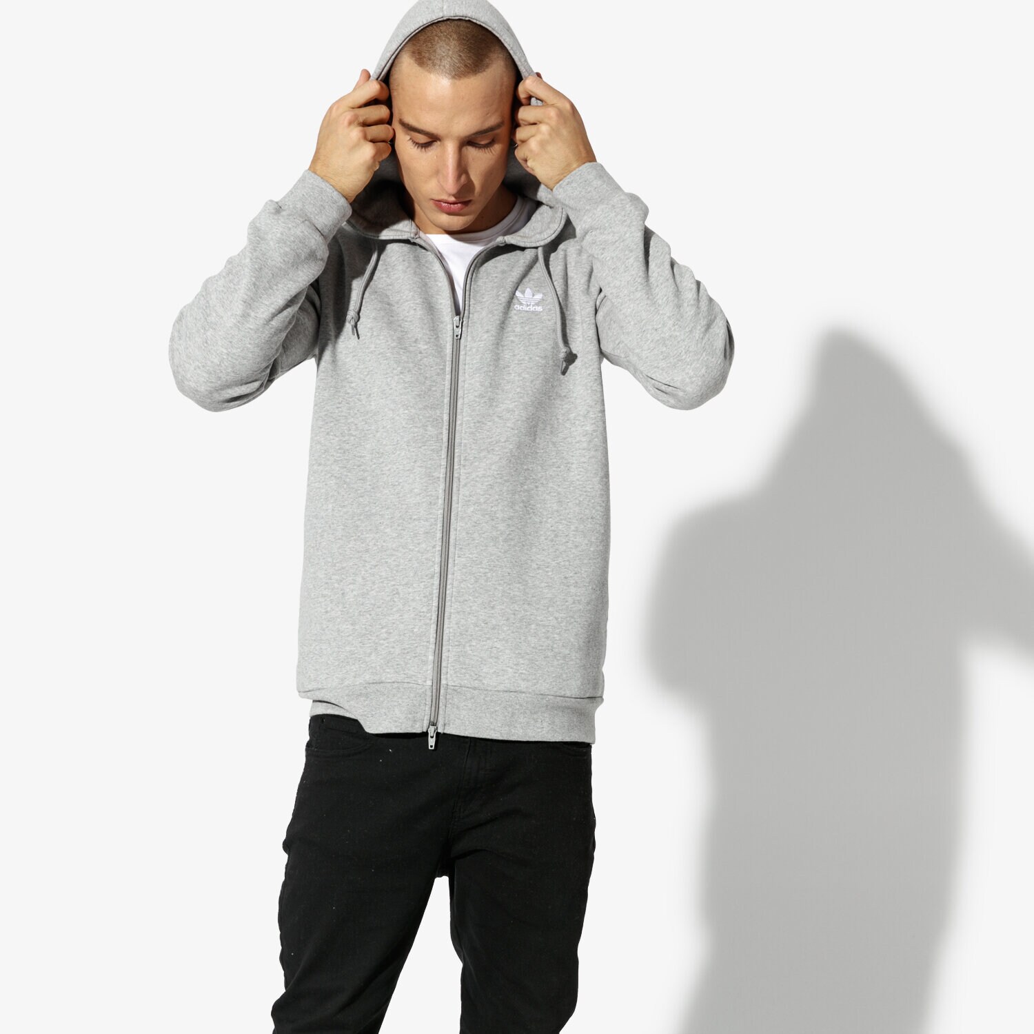 pánská mikina ADIDAS MIKINA TRF FLC HOODIE DN6015 ŠEDÁ