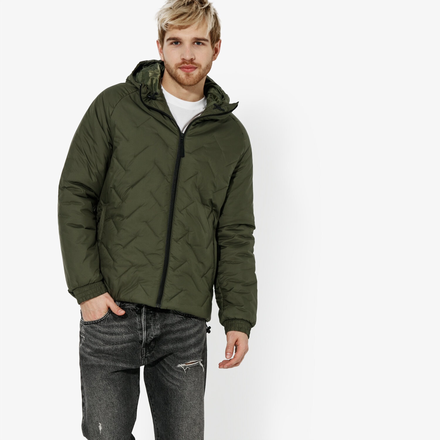pánská zimní bunda ADIDAS BUNDA BTS CY9122 KHAKI