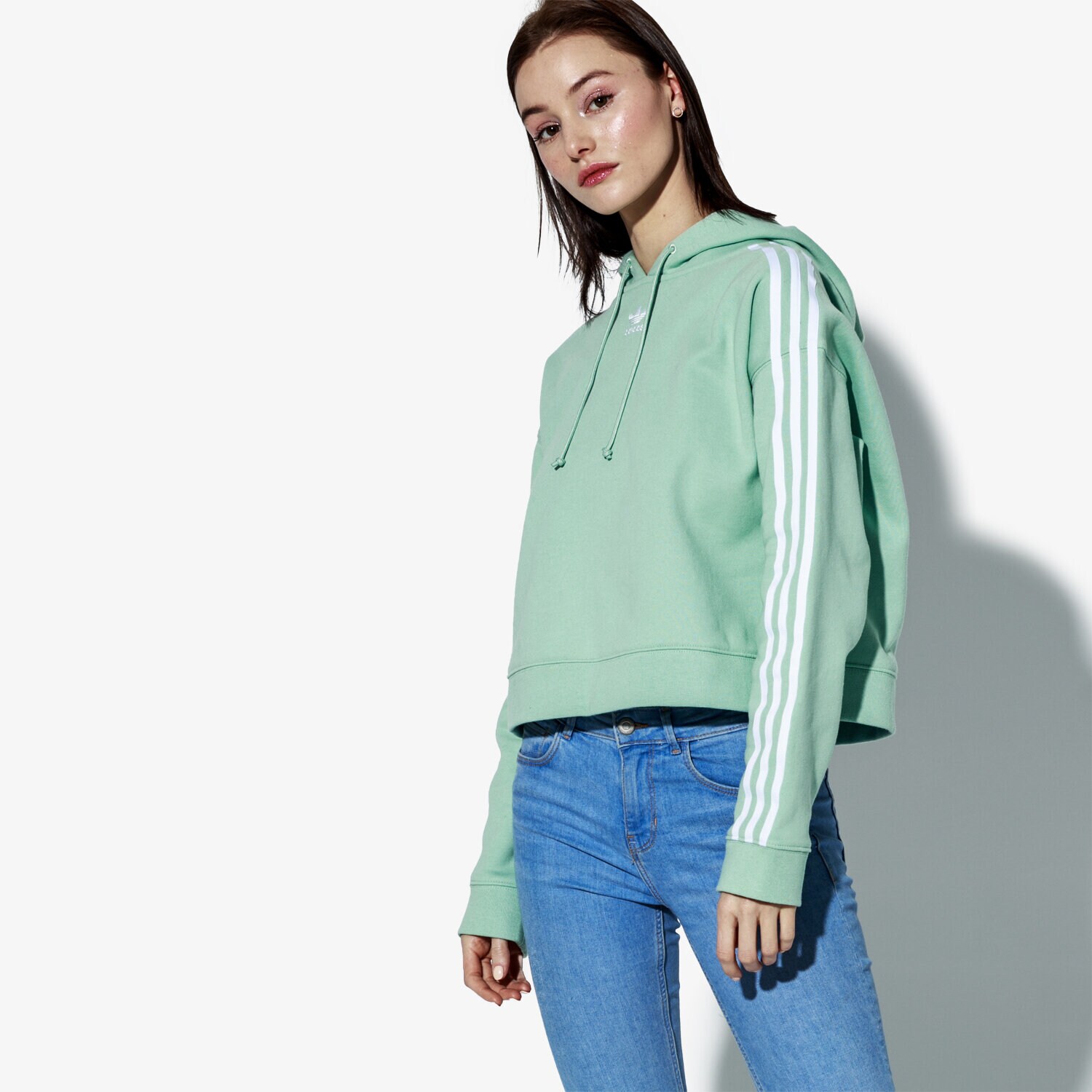 dámská mikina ADIDAS MIKINA CROPPED HOODIE MNT DH3131 ZELENÁ
