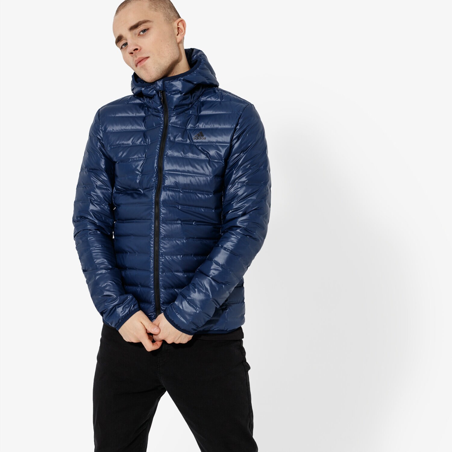 pánská zimní bunda ADIDAS BUNDA VARILITE HO JKT BQ7785 TMAVOMODRÁ