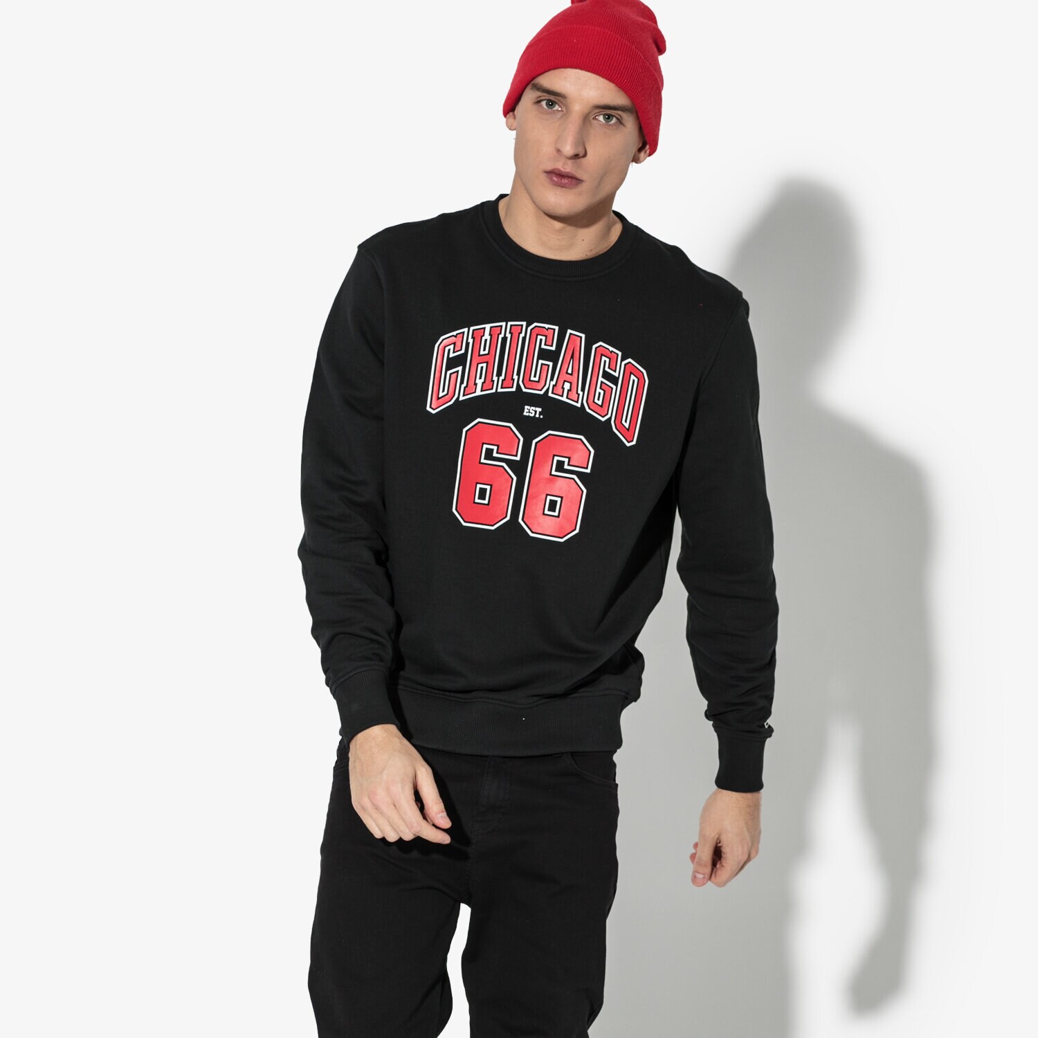 pánské tričko NEW ERA TRIČKO LS NBA ESTABLISHED CREW CHIBUL BLK 11605648 ČERNÁ