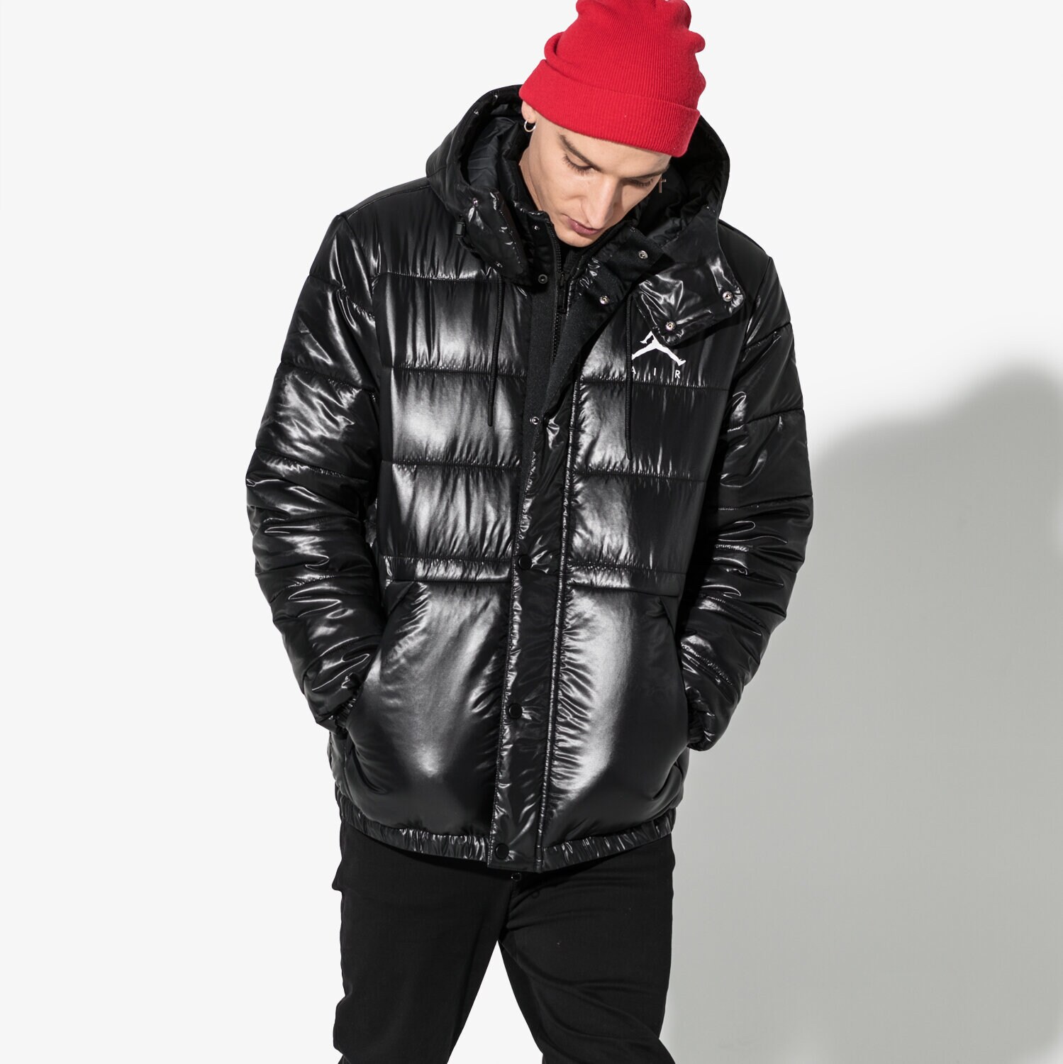 pánská zimní bunda JORDAN BUNDA JORDAN JUMPMAN PUFFER JACKET AA1957-010 ČERNÁ