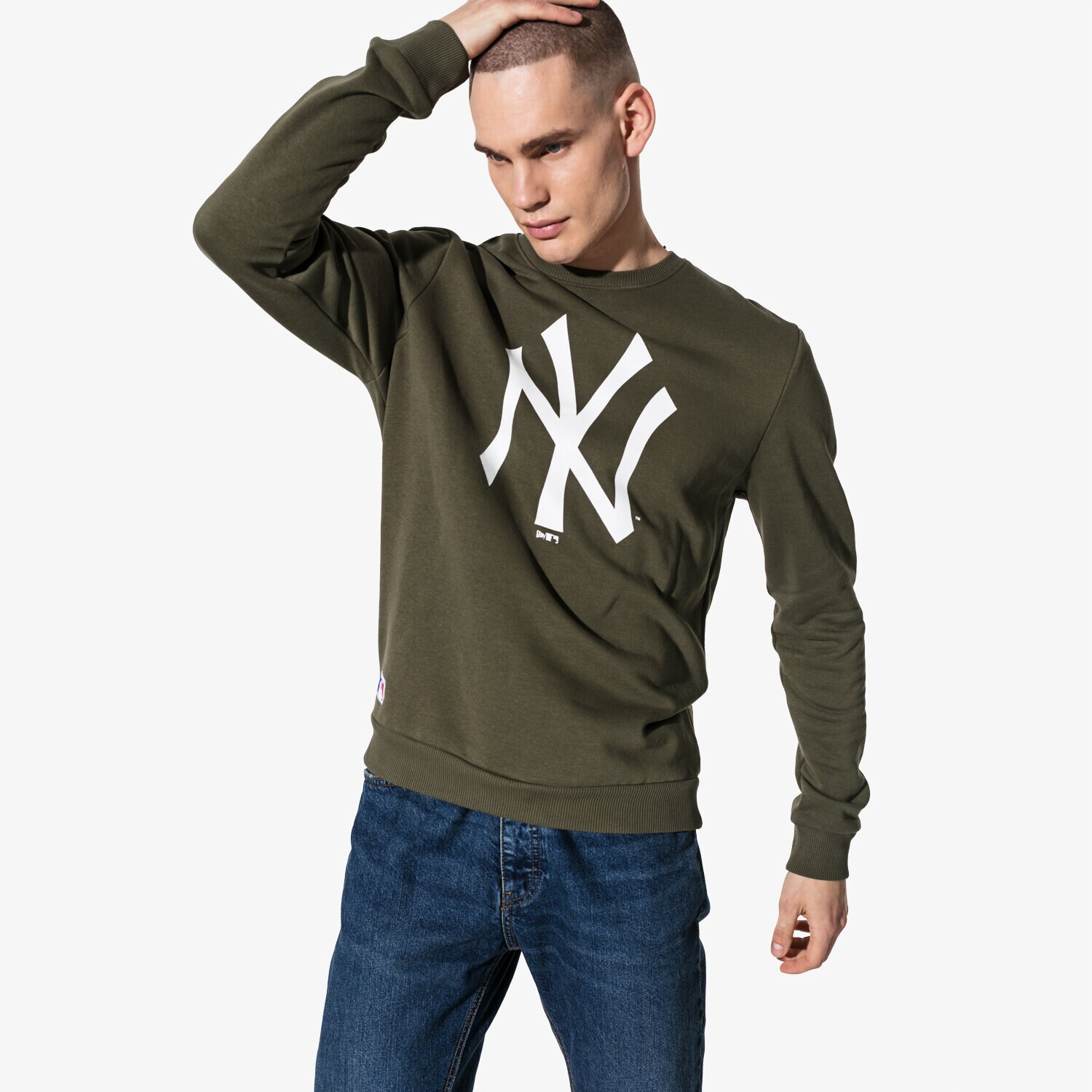 pánská mikina NEW ERA MIKINA MLB NYY KHAKI NEW YORK YANKEES WHI 11863702 KHAKI
