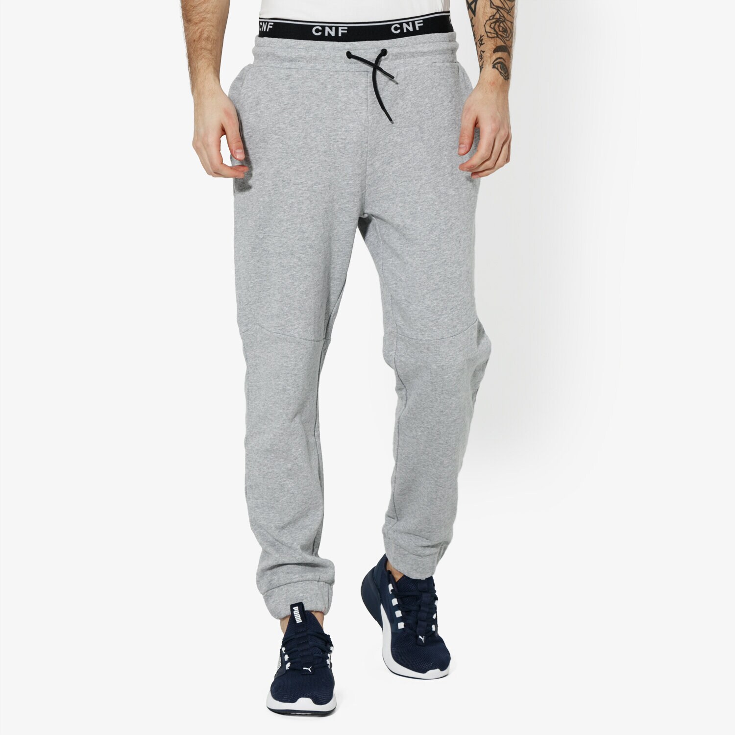 pánské kalhoty CONFRONT KALHOTY  RUBBER PANTS CF19SPM30001 ŠEDÁ