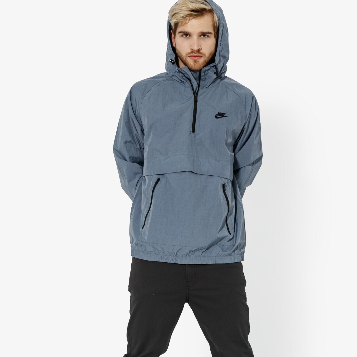 Přechodná bunda pánská (podzimní, jarní) NIKE BUNDA M NSW JKT HD WVN ANRK SPORTSWEAR AR2212-490 ŠEDÁ