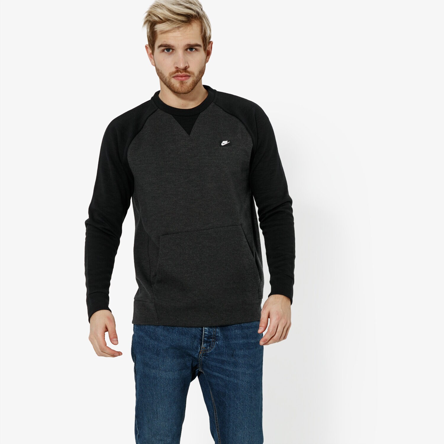 pánská mikina NIKE MIKINA M NSW OPTIC CRW SPORTSWEAR 928465-010 ČERNÁ