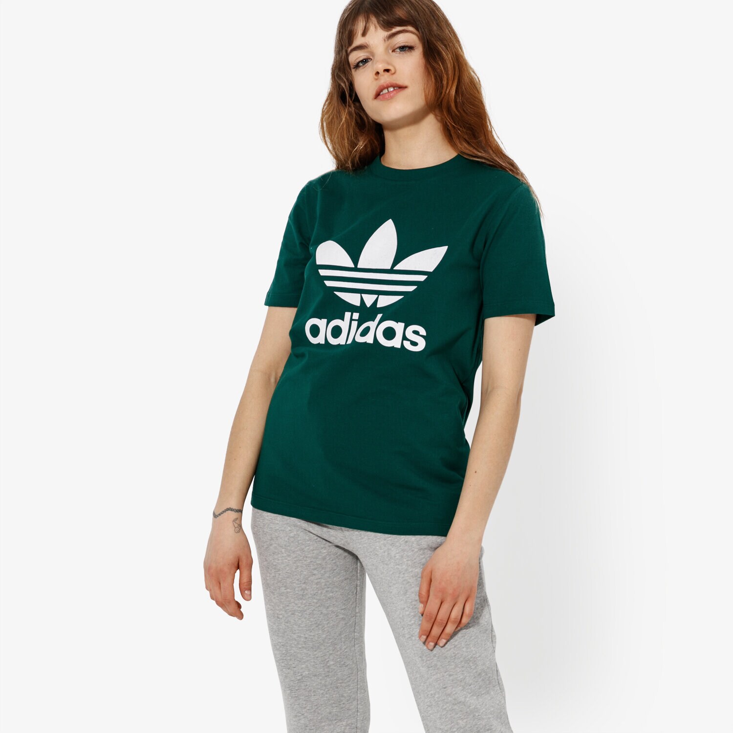 dámské tričko ADIDAS TRIČKO SS TREFOIL TEE ADICOLOR DV2597 ZELENÁ
