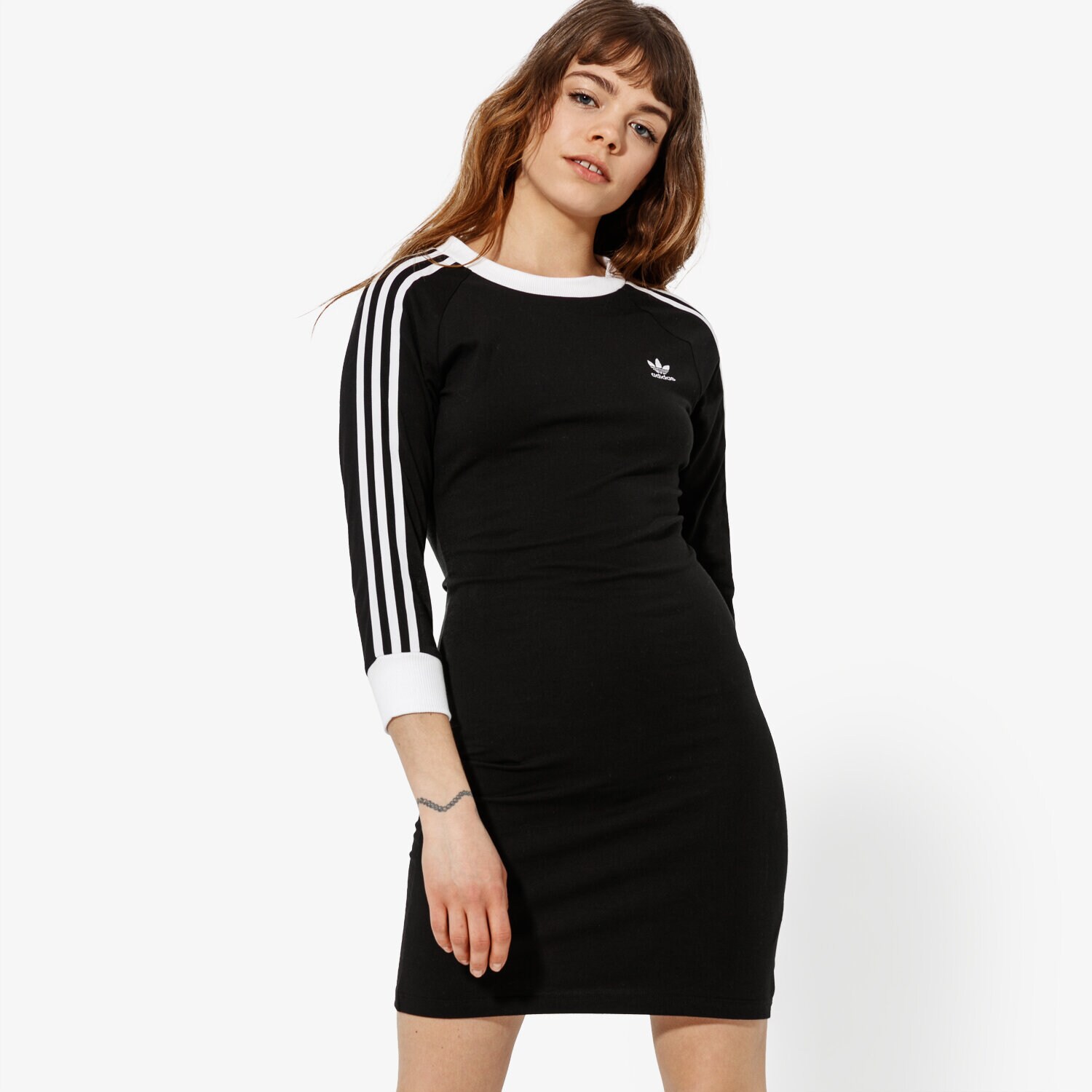 dámské šaty ADIDAS ŠATY 3 STRIPES DRESS ADICOLOR DV2567 ČERNÁ