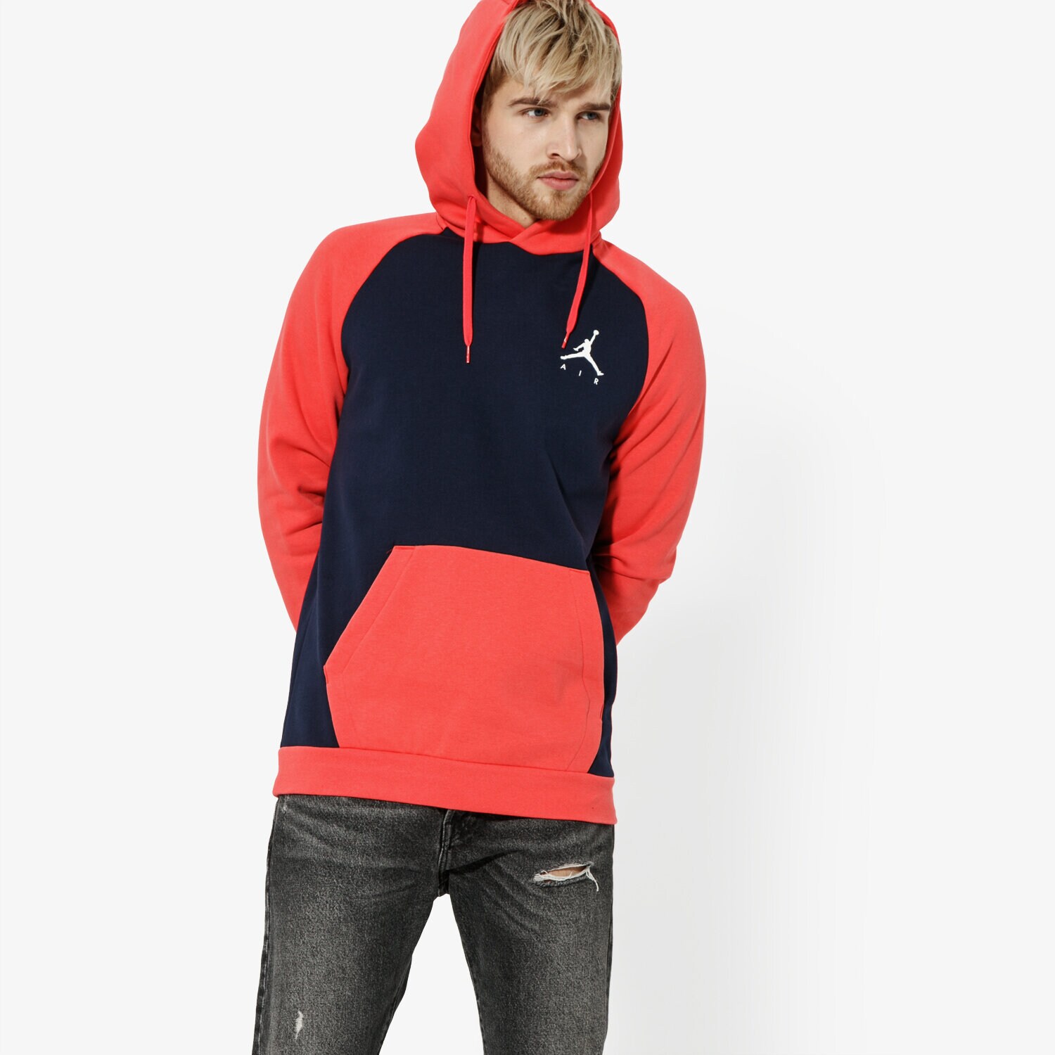 pánská mikina JORDAN MIKINA JUMPMAN FLEECE PO JORDAN OFF CRT BBALL 940108-453 ČERVENÁ