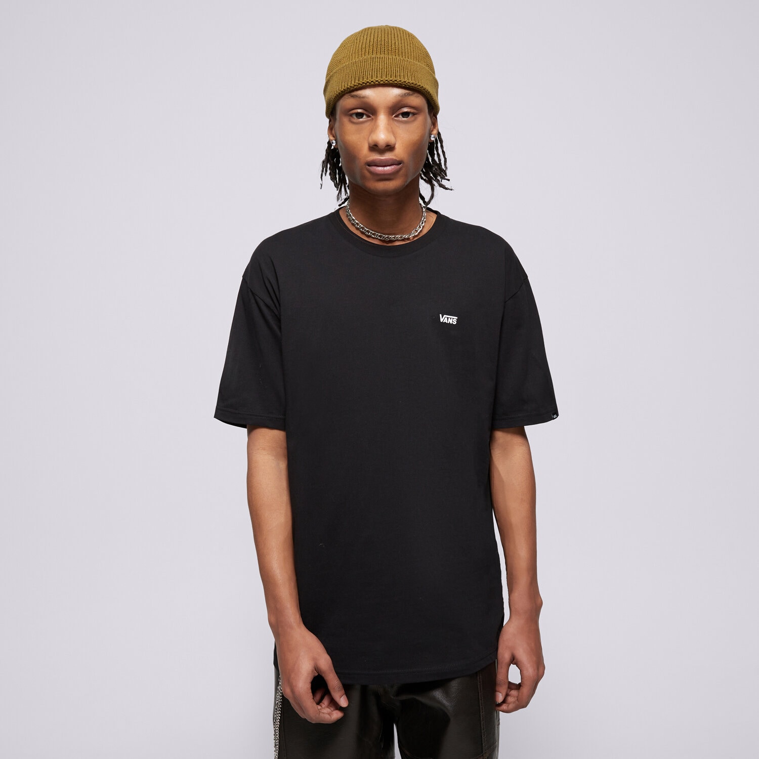 pánské tričko VANS TRIČKO MN LEFT CHEST LOGO TEE BLACK VN0A3CZEY281 ČERNÁ