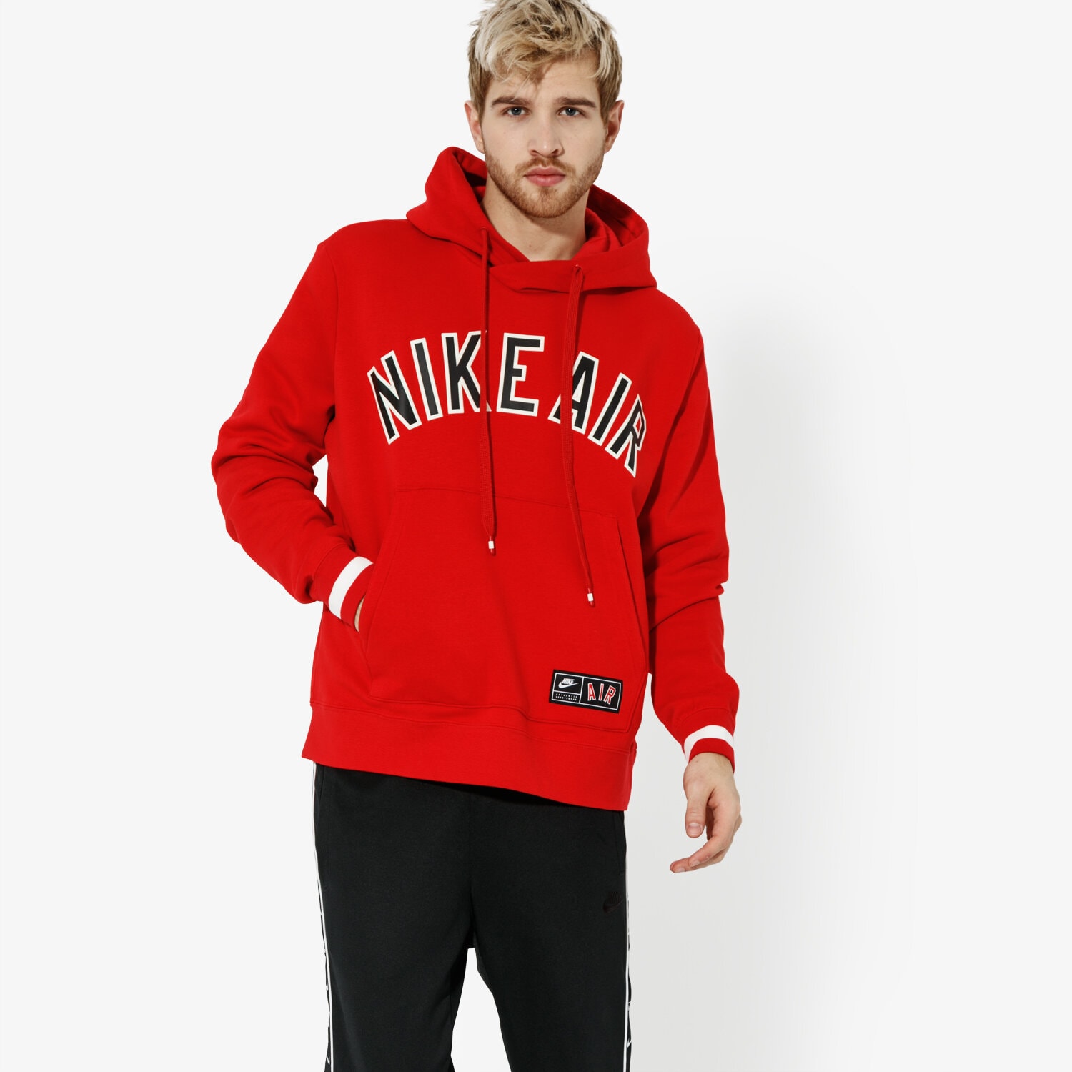 pánská mikina NIKE MIKINA M NSW NIKE AIR HOODIE PO FLC SPORTSWEAR AR1817-657 ČERVENÁ
