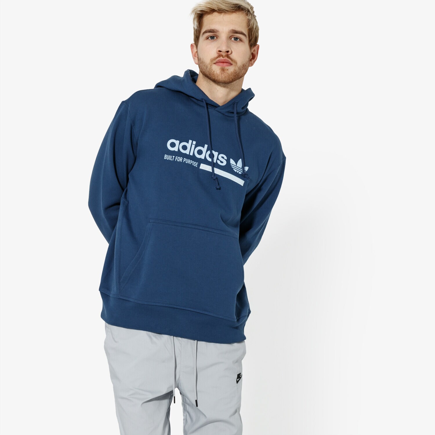pánská mikina ADIDAS MIKINA GRP OTH HOODY KAVAL DV1909 MODRÁ