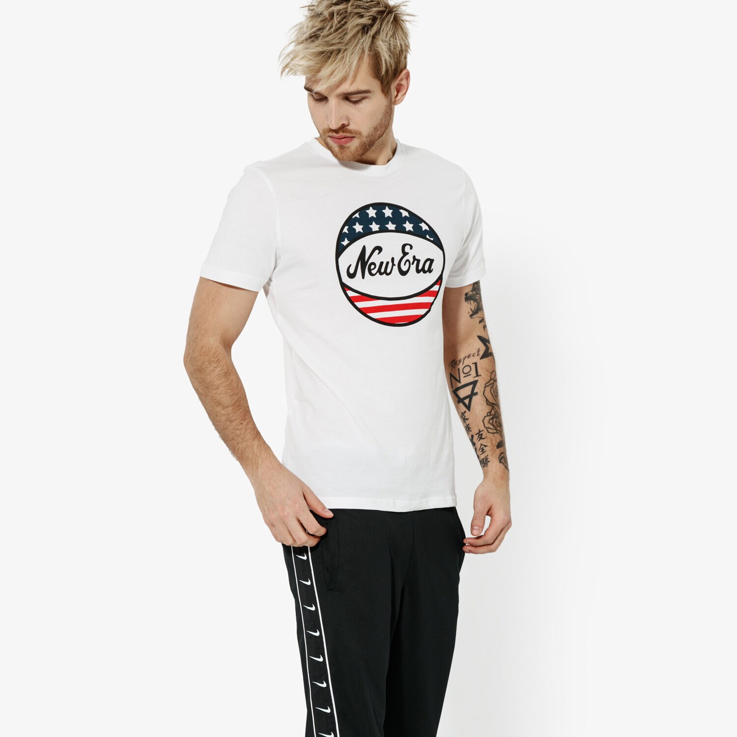 pánské tričko NEW ERA TRIČKO SS NE BALL TEE NEWERA WHI 11914642 BÍLÁ