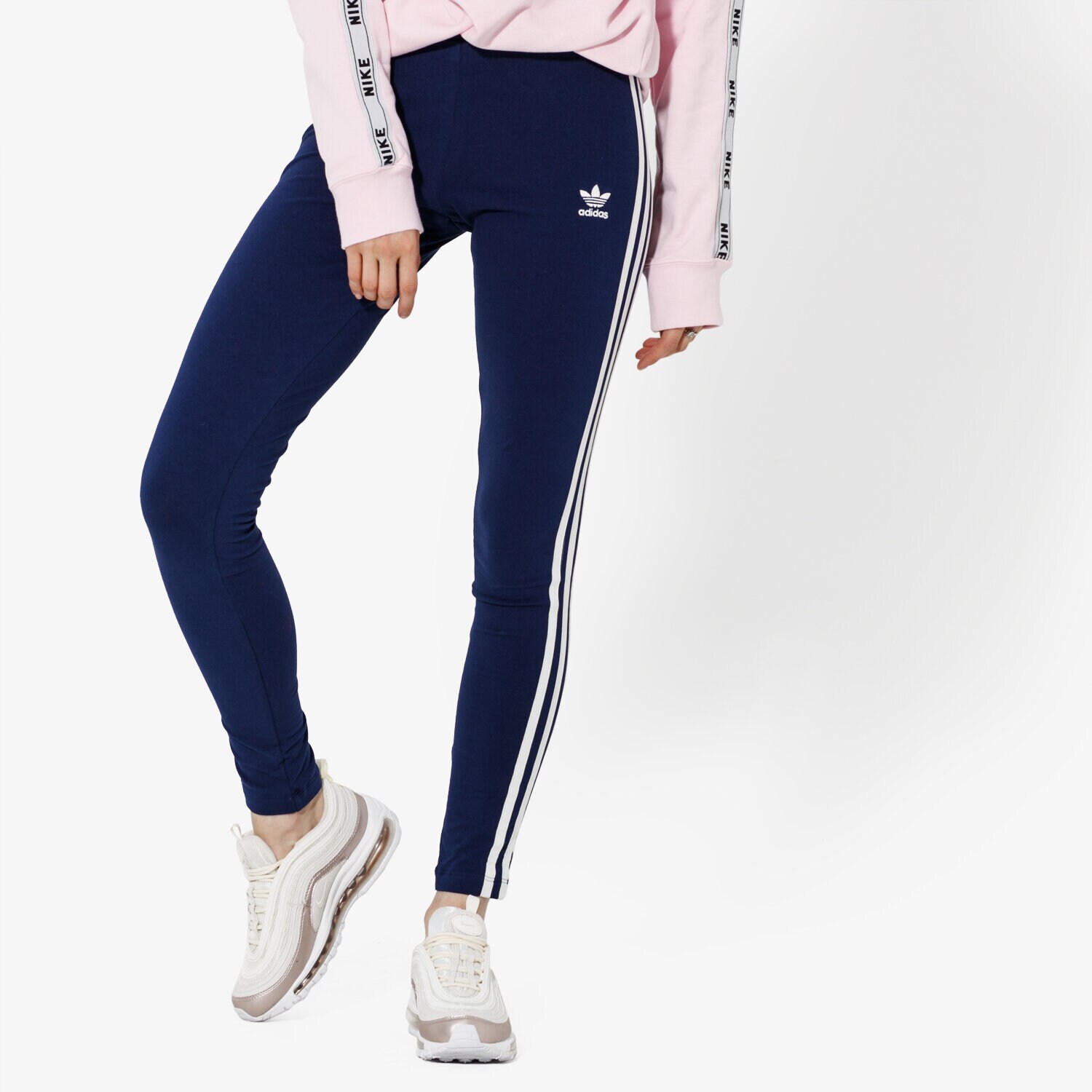 dámské kalhoty ADIDAS LEGGINGS 3 STR TIGHT ADICOLOR DV2615 TMAVOMODRÁ