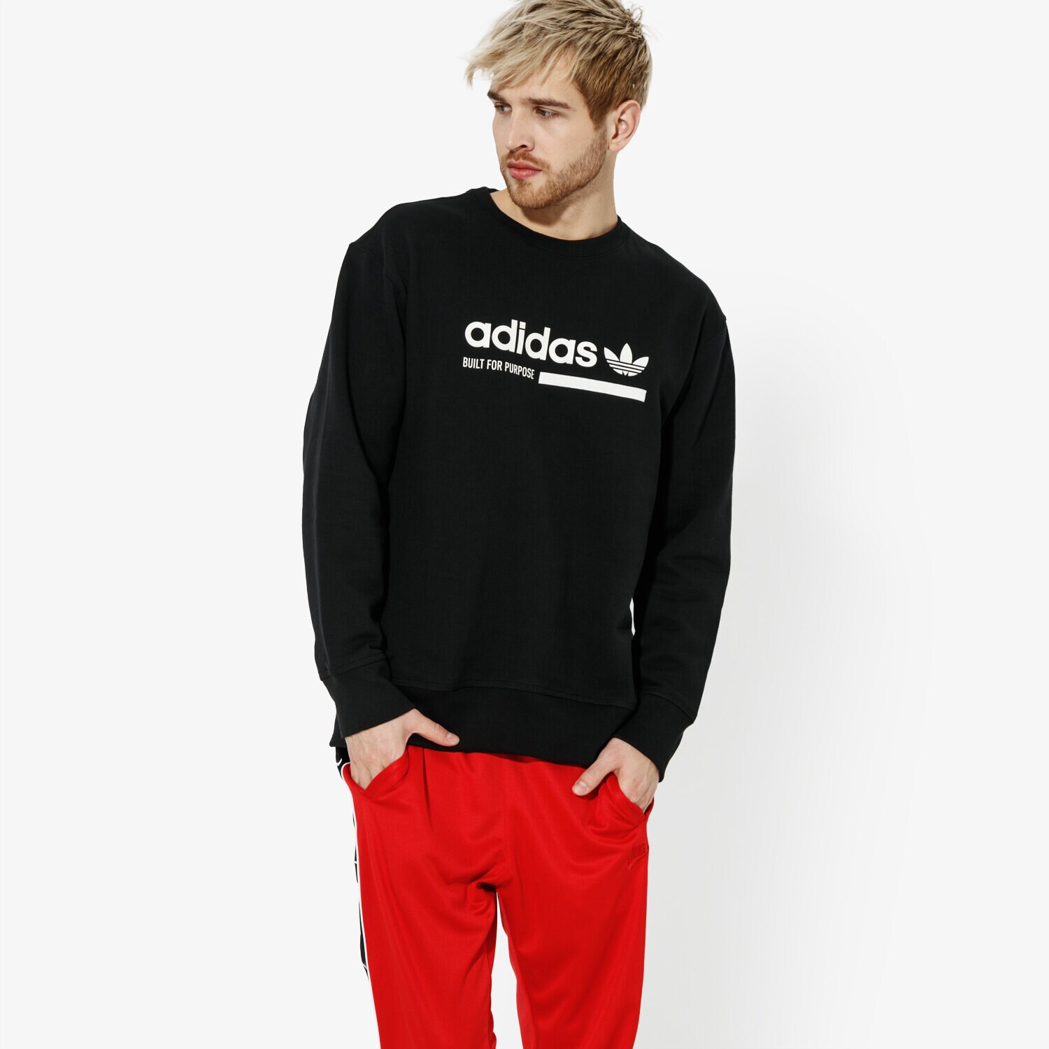 pánská mikina ADIDAS MIKINA KAVAL CREW KAVAL DX3720 ČERNÁ