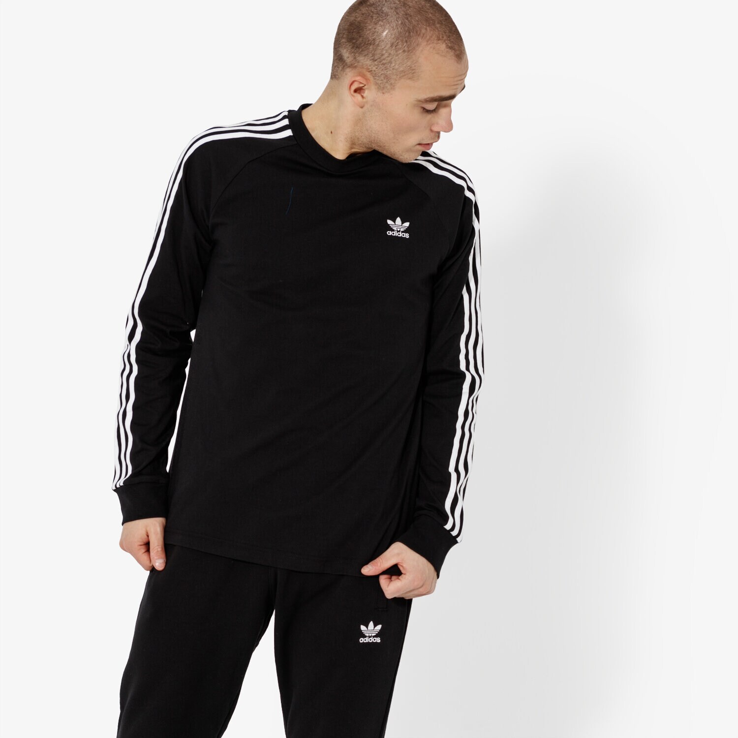 pánské tričko ADIDAS TRIČKO LS 3-STRIPES LS T ADICOLOR DV1560 ČERNÁ