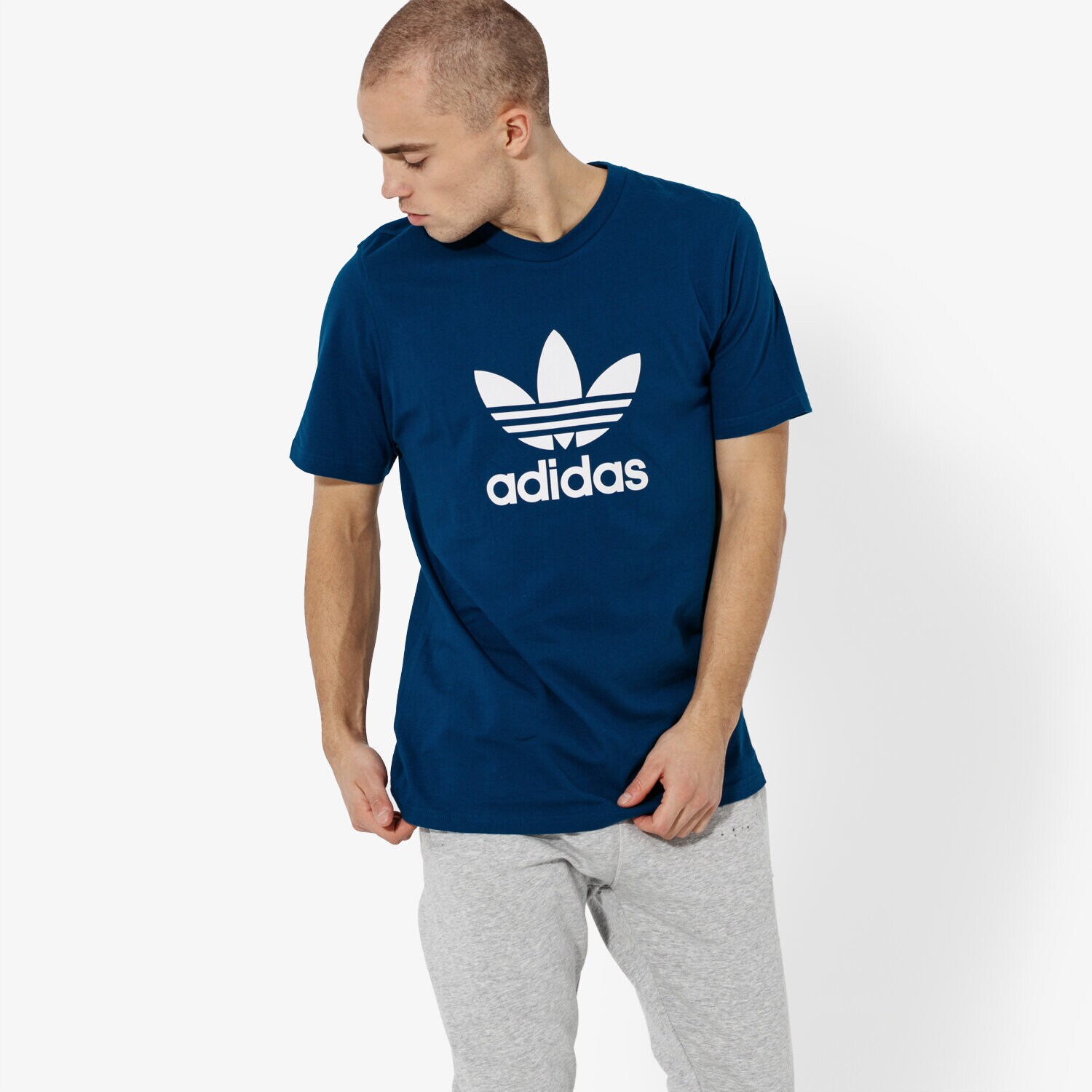 pánské tričko ADIDAS TRIČKO SS TREFOIL TRIČKO ADICOLOR DV1603 MODRÁ