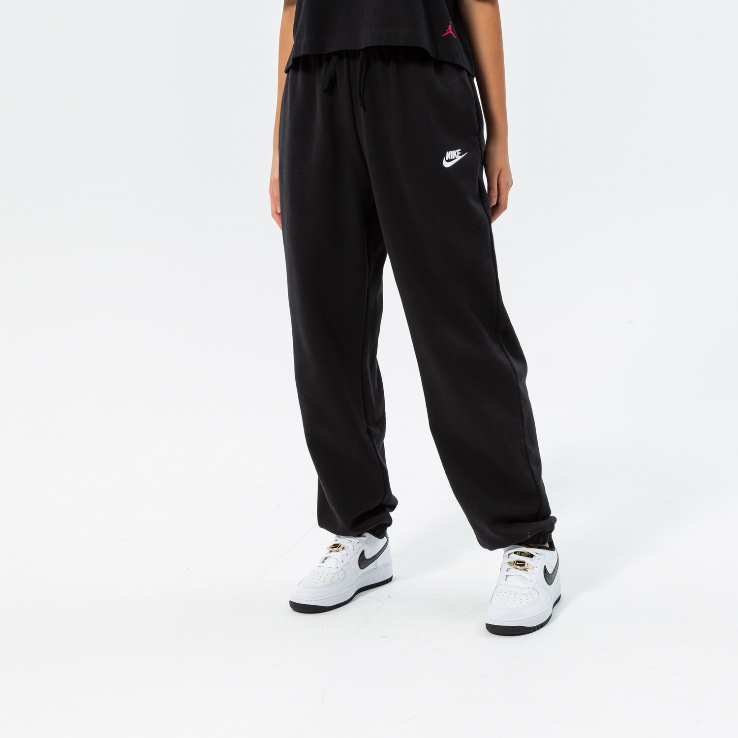 dámské kalhoty NIKE KALHOTY  W NSW CLUB FLC MR PANT OS DQ5800-010 ČERNÁ