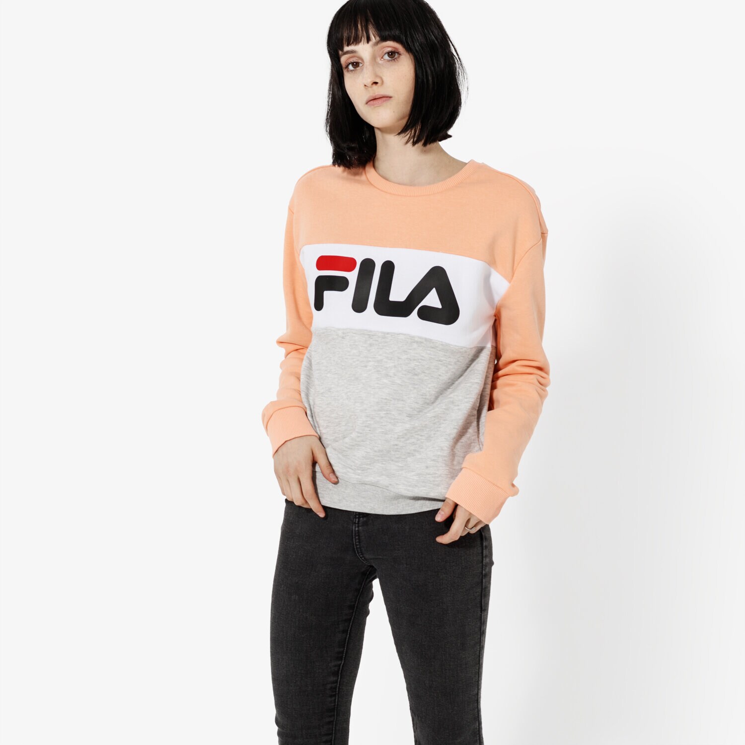 dámská mikina FILA MIKINA LEAH CREW SWEAT 687043A064 ŠEDÁ