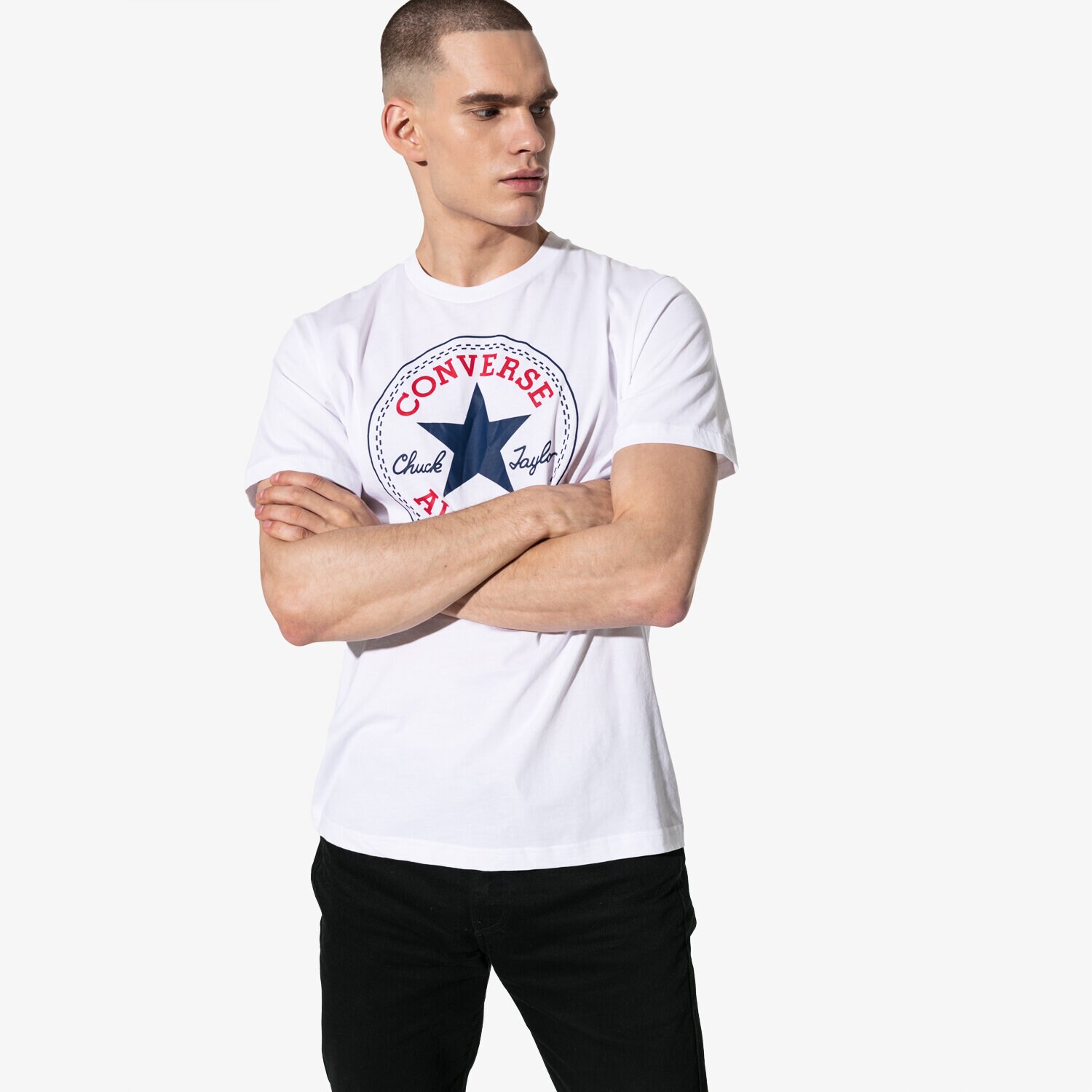 pánské tričko CONVERSE TRIČKO SS CHUCK PATCH TEE 10007887-A04 BÍLÁ